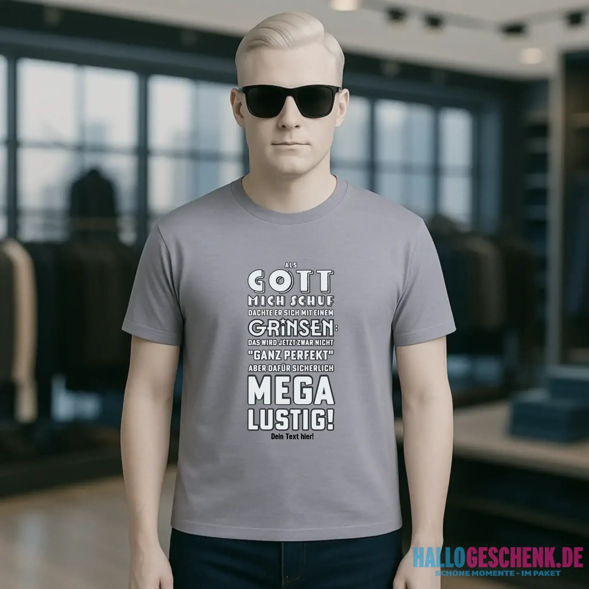 Als Gott mich schuf • Unisex Premium T-Shirt XS-5XL aus Bio-Baumwolle für Damen & Herren • Exklusivdesign • personalisiert