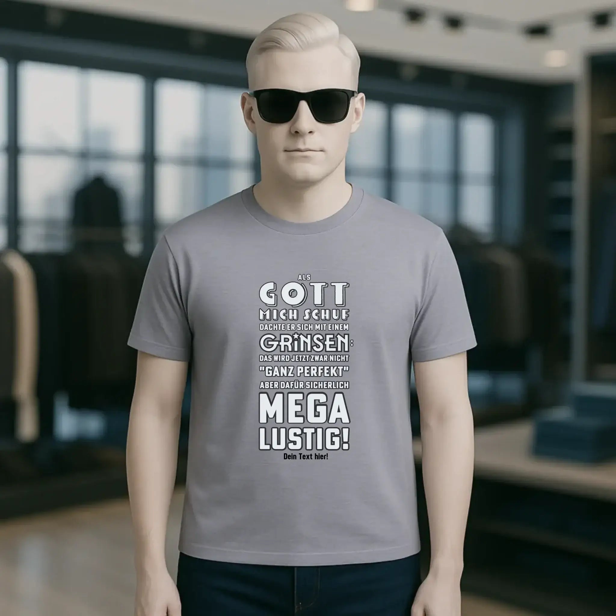 Als Gott mich schuf • Unisex Premium T-Shirt XS-5XL aus Bio-Baumwolle für Damen & Herren • Exklusivdesign • personalisiert