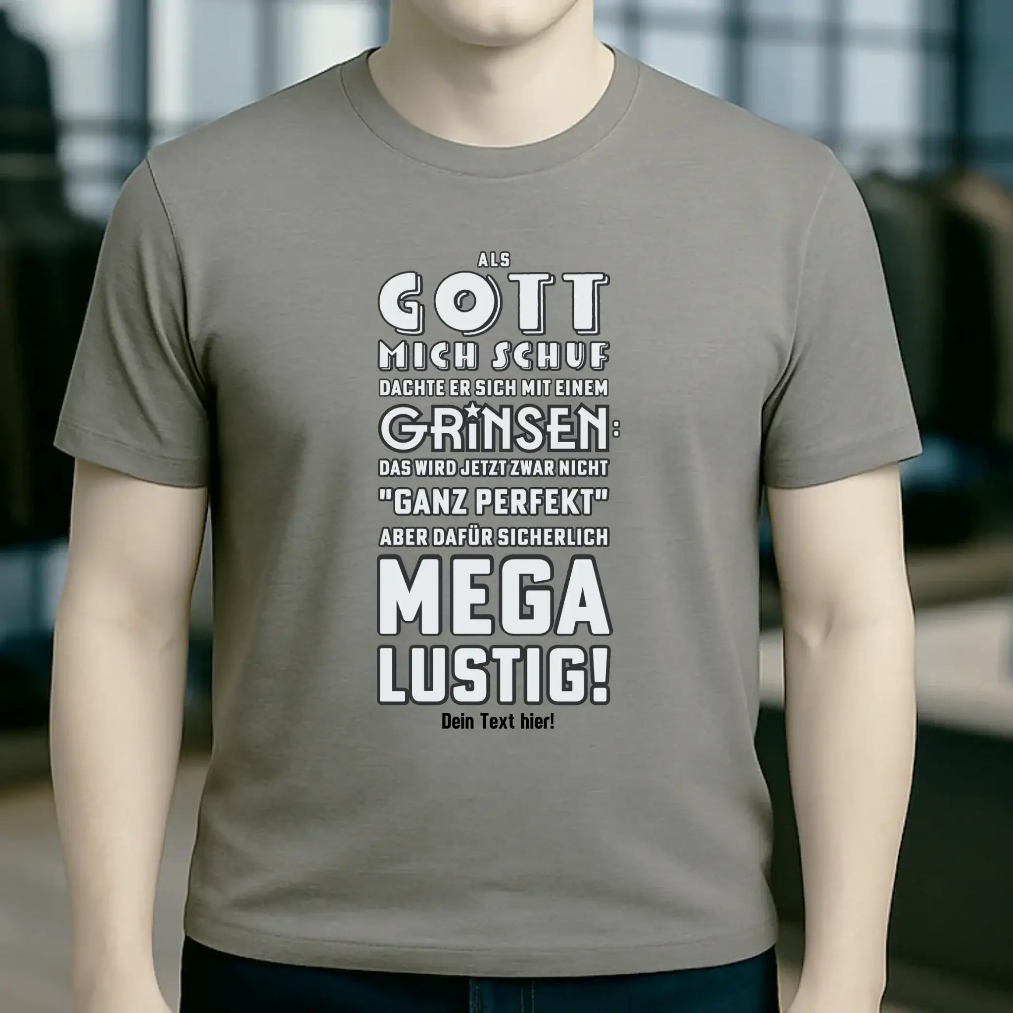 Als Gott mich schuf • Unisex Premium T-Shirt XS-5XL aus Bio-Baumwolle für Damen & Herren • Exklusivdesign • personalisiert