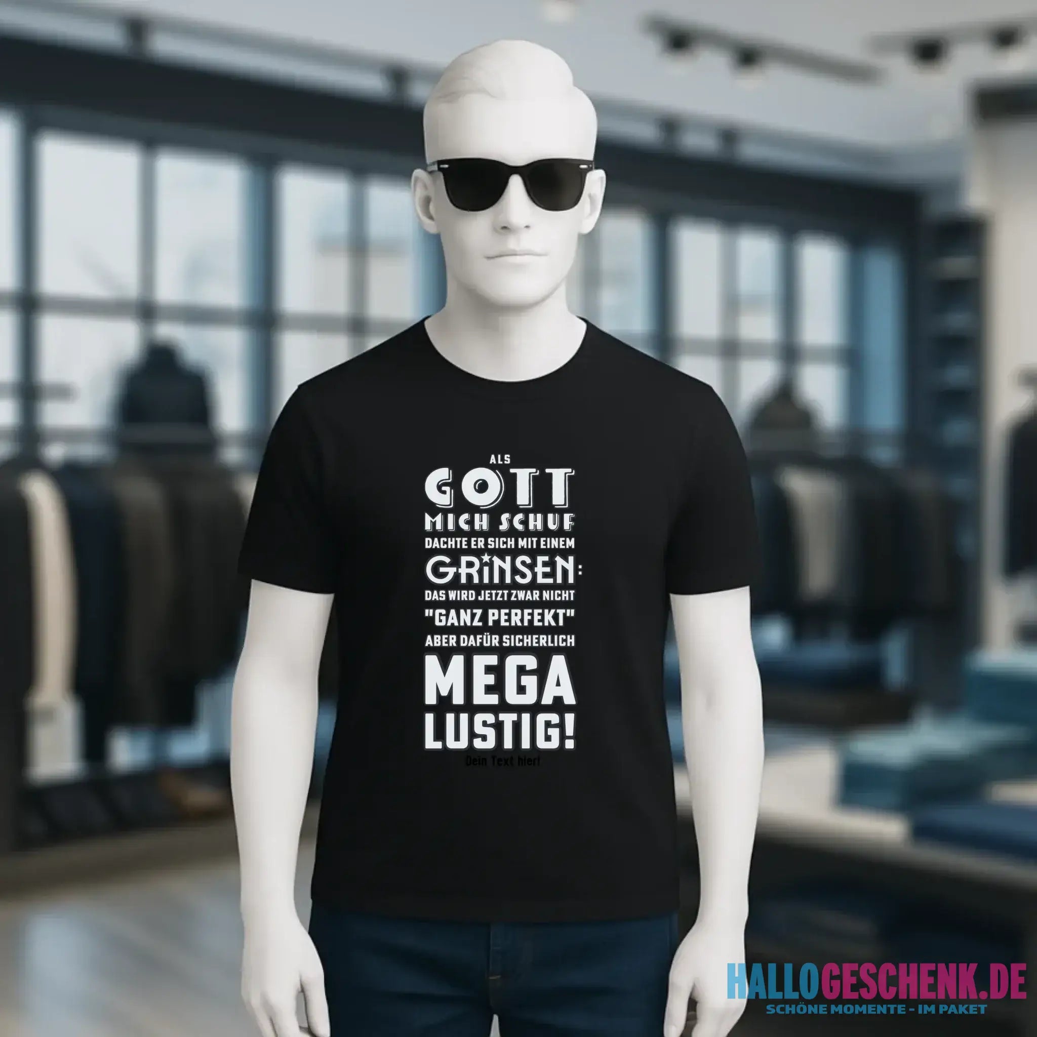 Als Gott mich schuf • Unisex Premium T-Shirt XS-5XL aus Bio-Baumwolle für Damen & Herren • Exklusivdesign • personalisiert