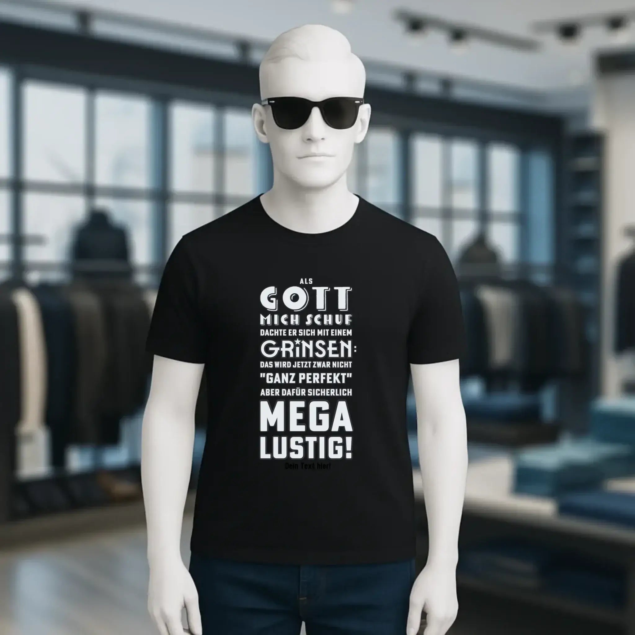 Als Gott mich schuf • Unisex Premium T-Shirt XS-5XL aus Bio-Baumwolle für Damen & Herren • Exklusivdesign • personalisiert