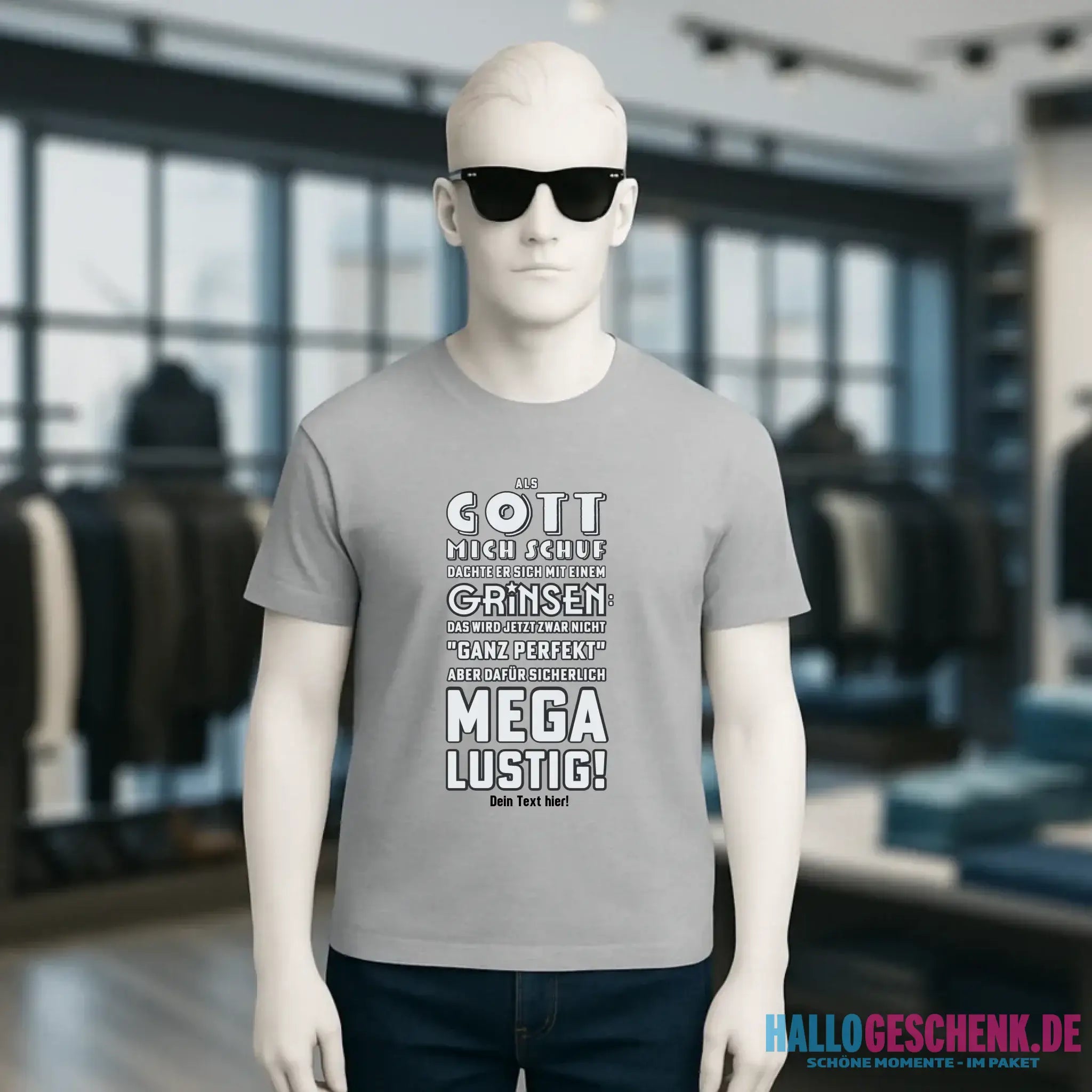 Als Gott mich schuf • Unisex Premium T-Shirt XS-5XL aus Bio-Baumwolle für Damen & Herren • Exklusivdesign • personalisiert