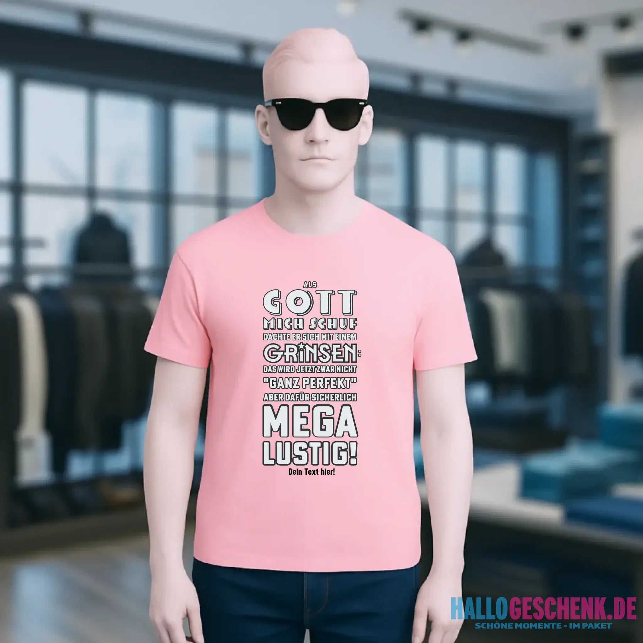 Als Gott mich schuf • Unisex Premium T-Shirt XS-5XL aus Bio-Baumwolle für Damen & Herren • Exklusivdesign • personalisiert