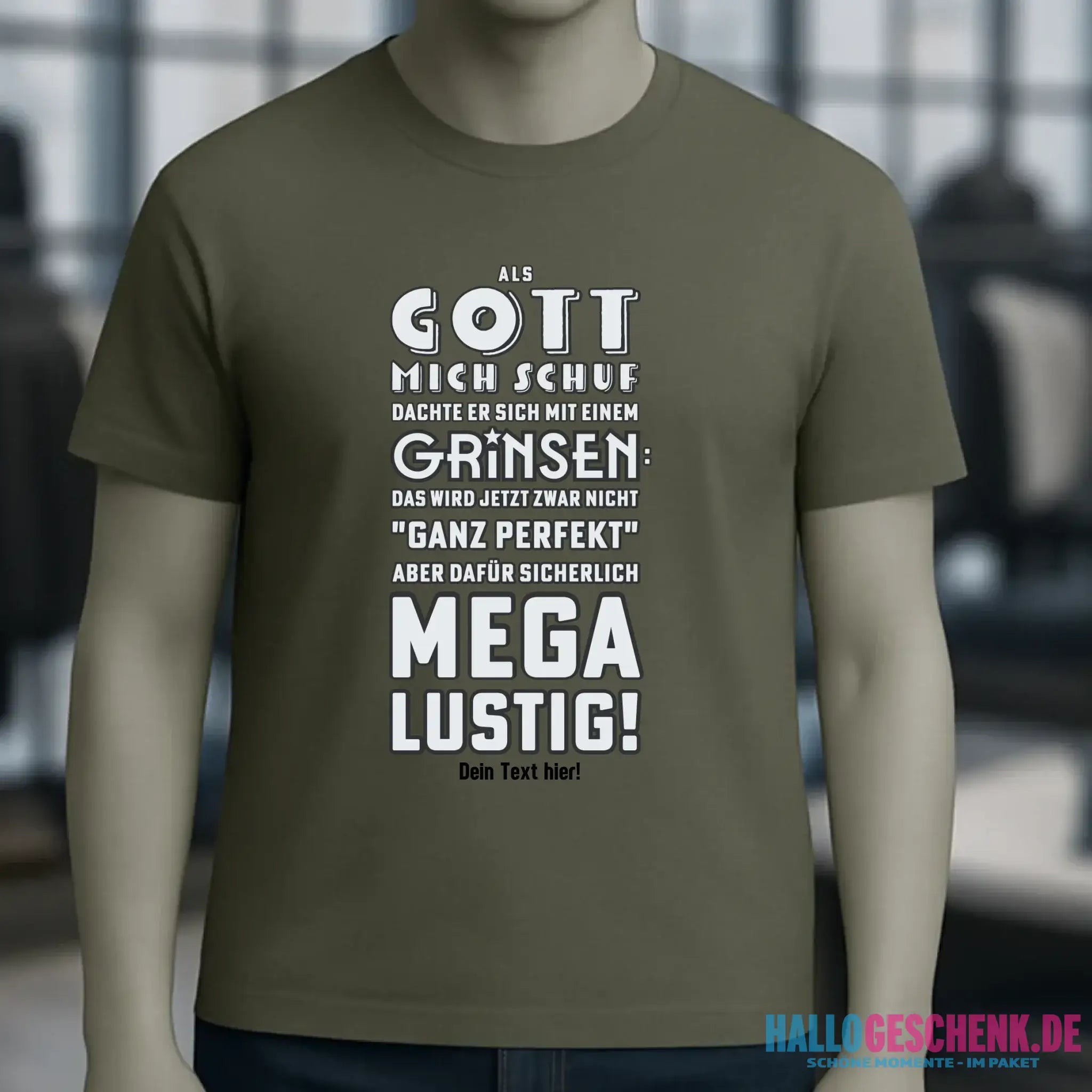 Als Gott mich schuf • Unisex Premium T-Shirt XS-5XL aus Bio-Baumwolle für Damen & Herren • Exklusivdesign • personalisiert