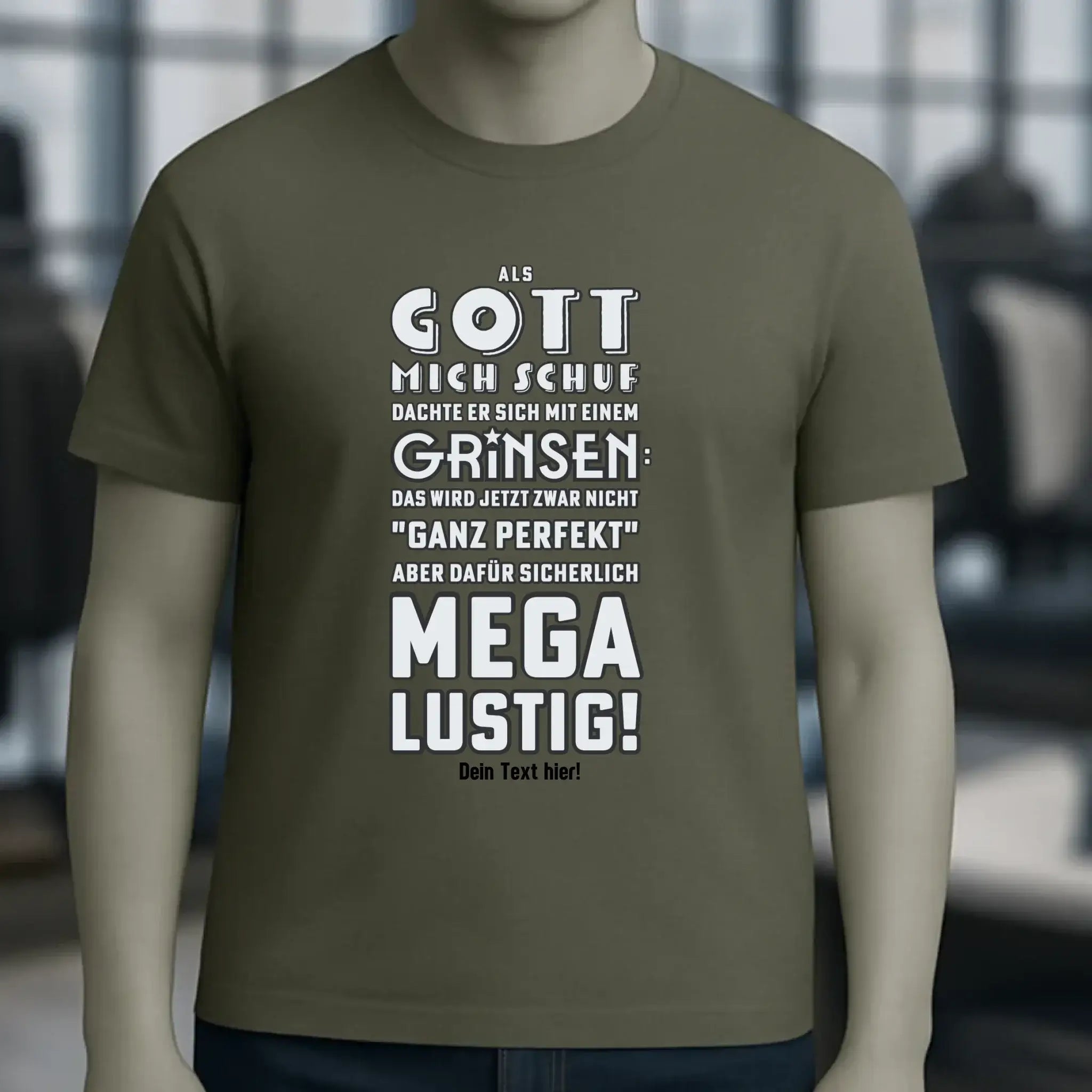 Als Gott mich schuf • Unisex Premium T-Shirt XS-5XL aus Bio-Baumwolle für Damen & Herren • Exklusivdesign • personalisiert