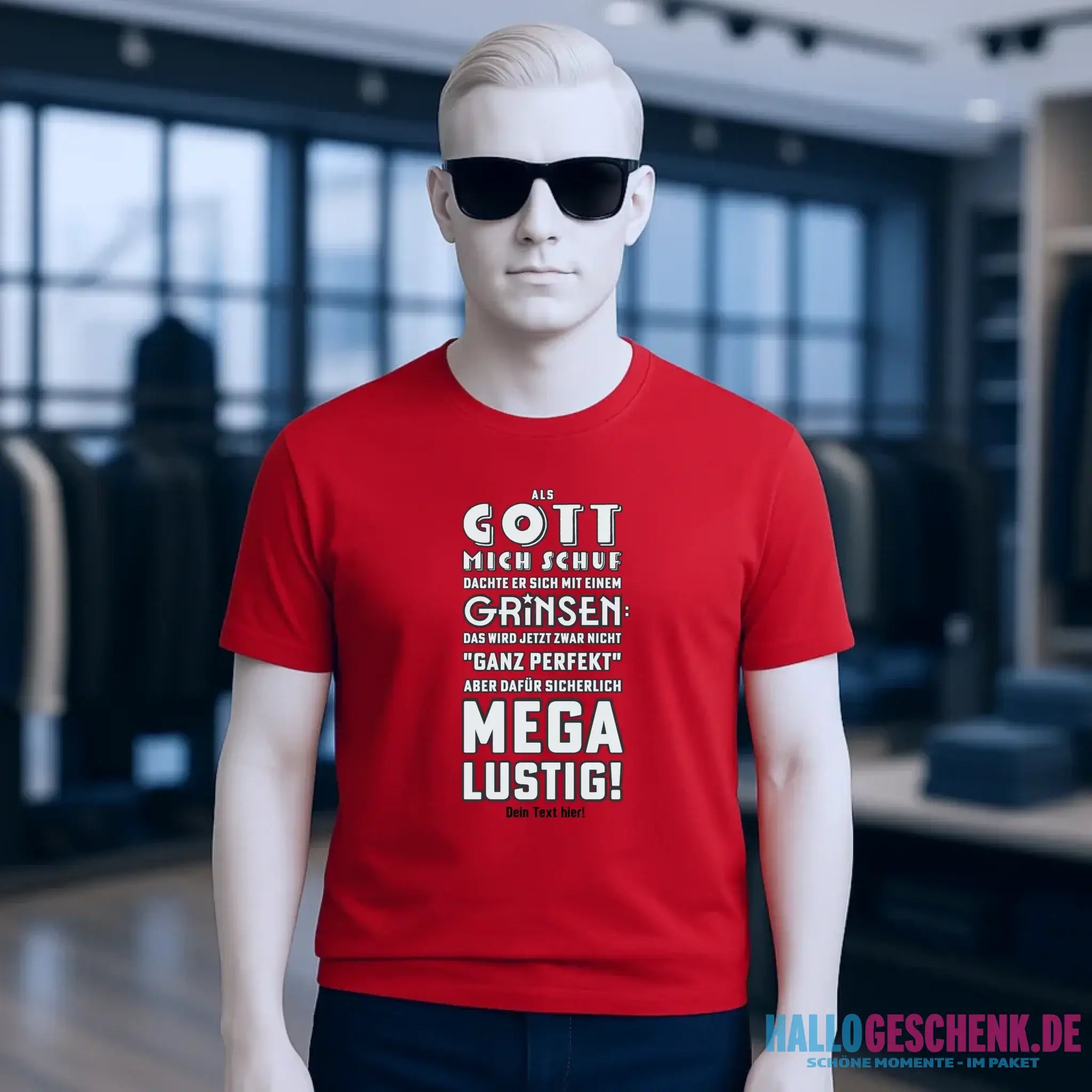 Als Gott mich schuf • Unisex Premium T-Shirt XS-5XL aus Bio-Baumwolle für Damen & Herren • Exklusivdesign • personalisiert
