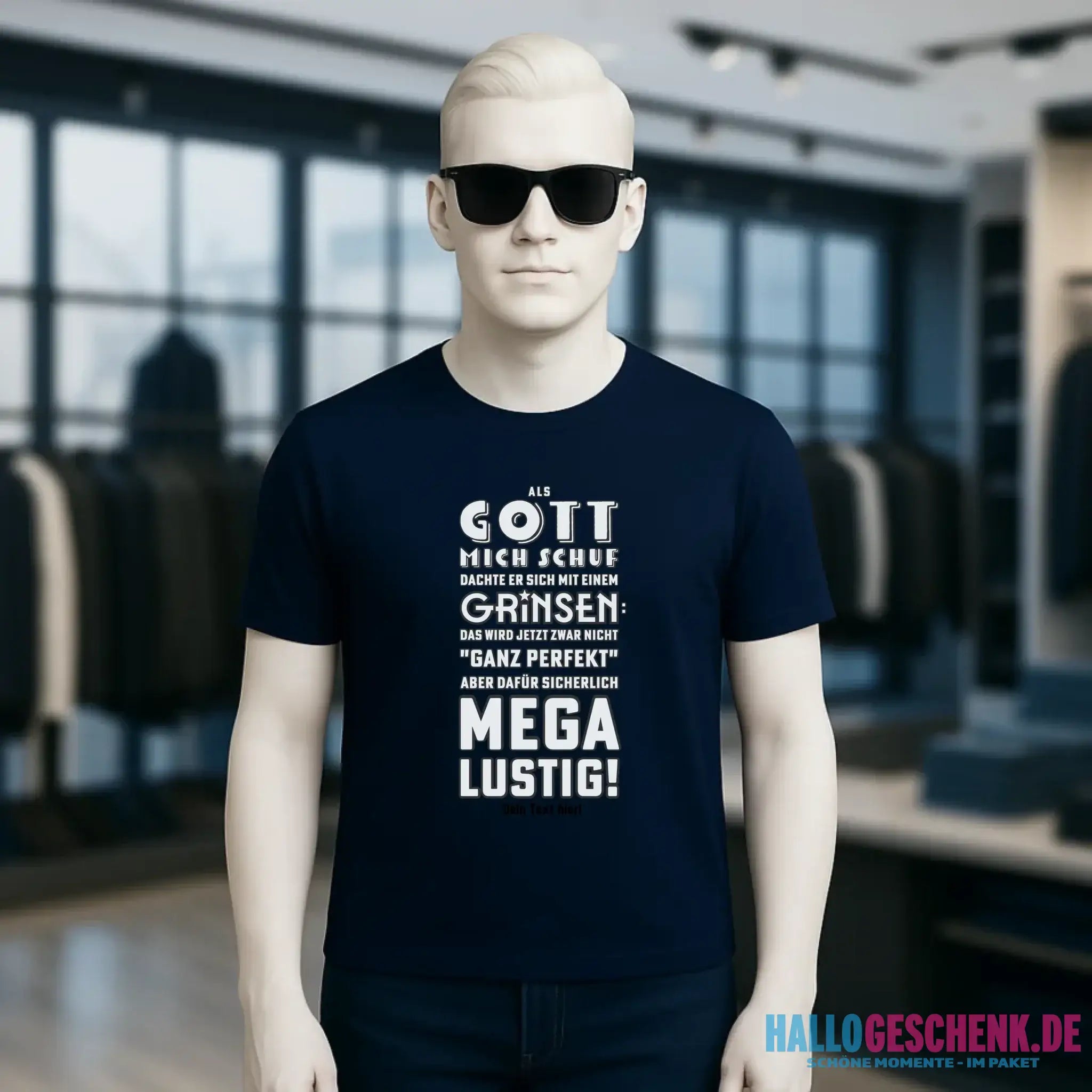 Als Gott mich schuf • Unisex Premium T-Shirt XS-5XL aus Bio-Baumwolle für Damen & Herren • Exklusivdesign • personalisiert