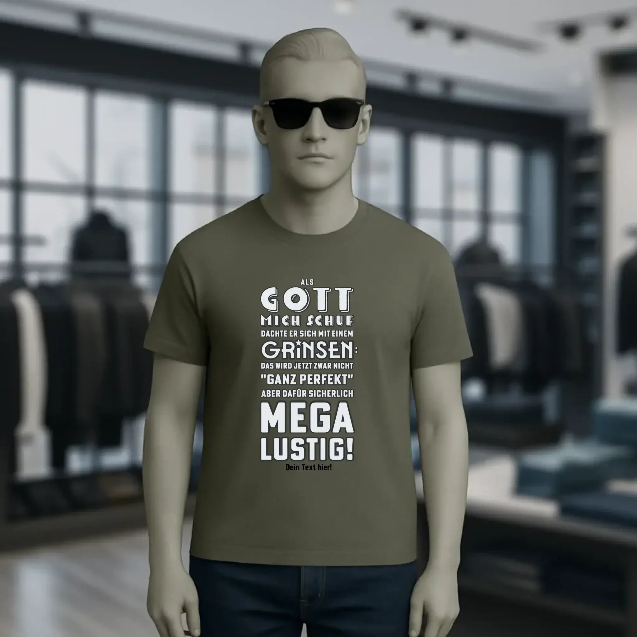 Als Gott mich schuf • Unisex Premium T-Shirt XS-5XL aus Bio-Baumwolle für Damen & Herren • Exklusivdesign • personalisiert