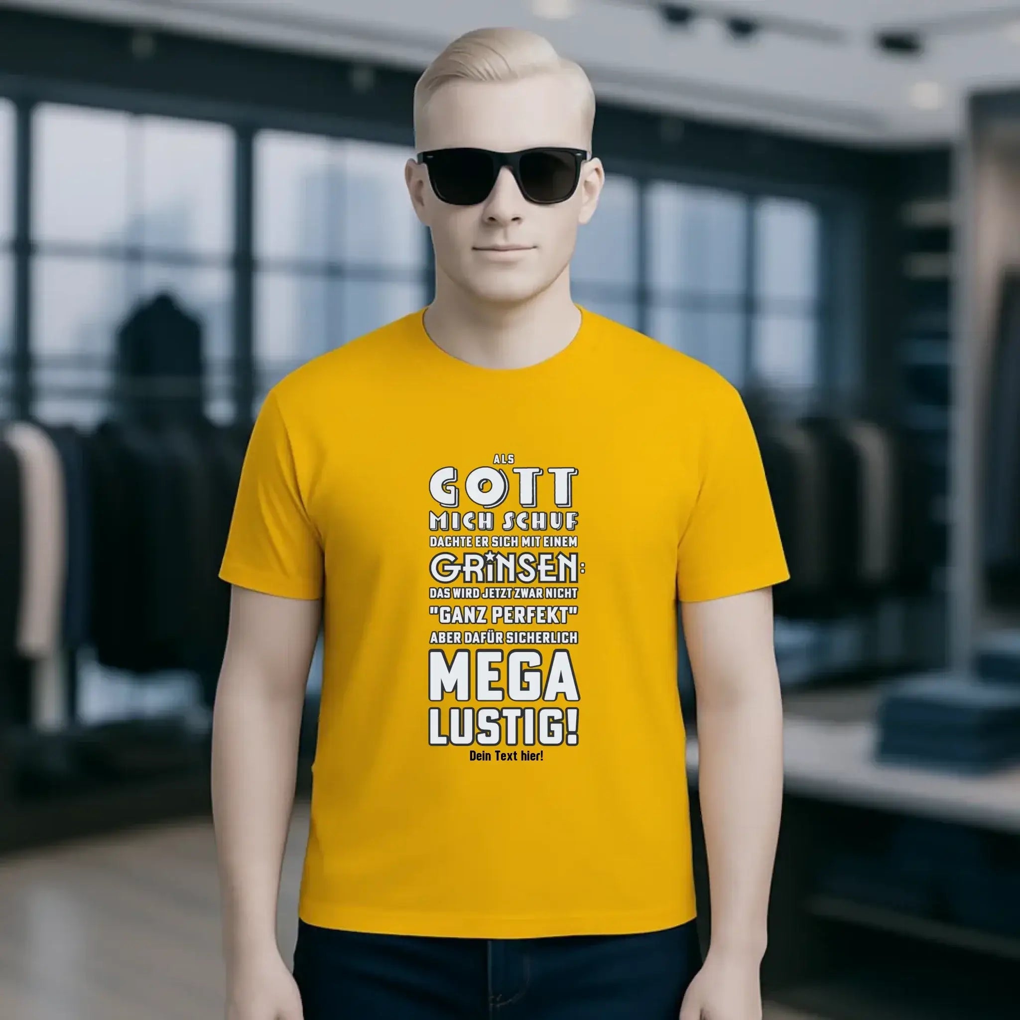 Als Gott mich schuf • Unisex Premium T-Shirt XS-5XL aus Bio-Baumwolle für Damen & Herren • Exklusivdesign • personalisiert