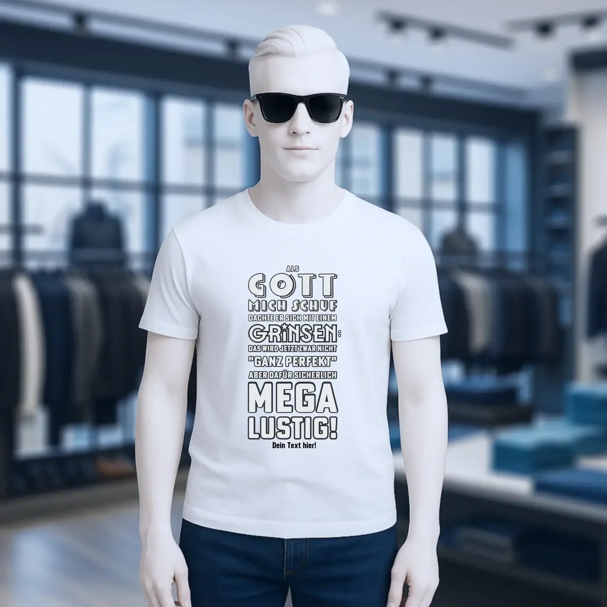 Als Gott mich schuf • Unisex Premium T-Shirt XS-5XL aus Bio-Baumwolle für Damen & Herren • Exklusivdesign • personalisiert