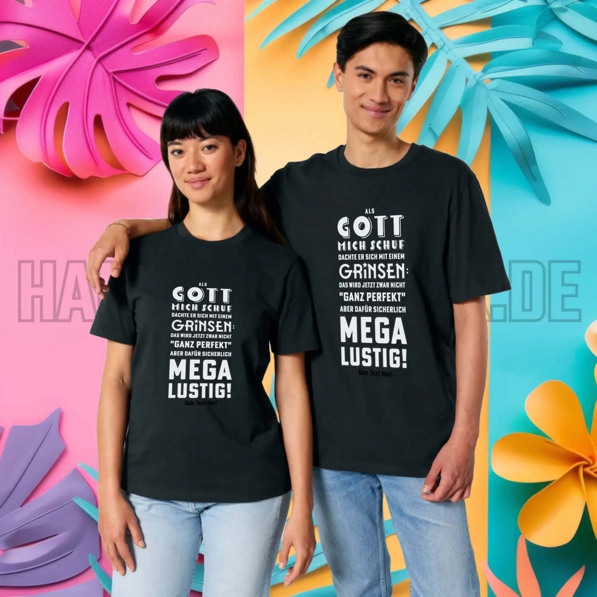 Als Gott mich schuf • Unisex Premium T-Shirt XS-5XL aus Bio-Baumwolle für Damen & Herren • Exklusivdesign • personalisiert