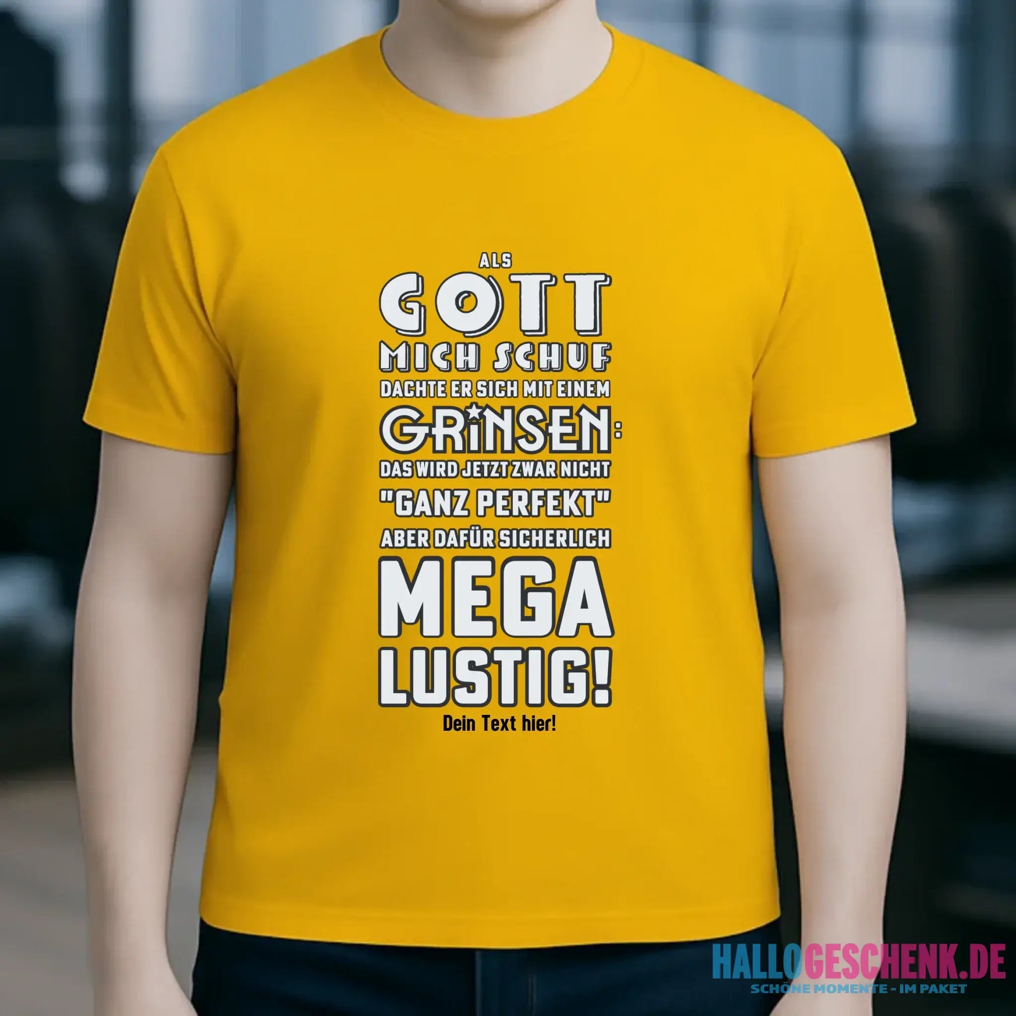 Als Gott mich schuf • Unisex Premium T-Shirt XS-5XL aus Bio-Baumwolle für Damen & Herren • Exklusivdesign • personalisiert