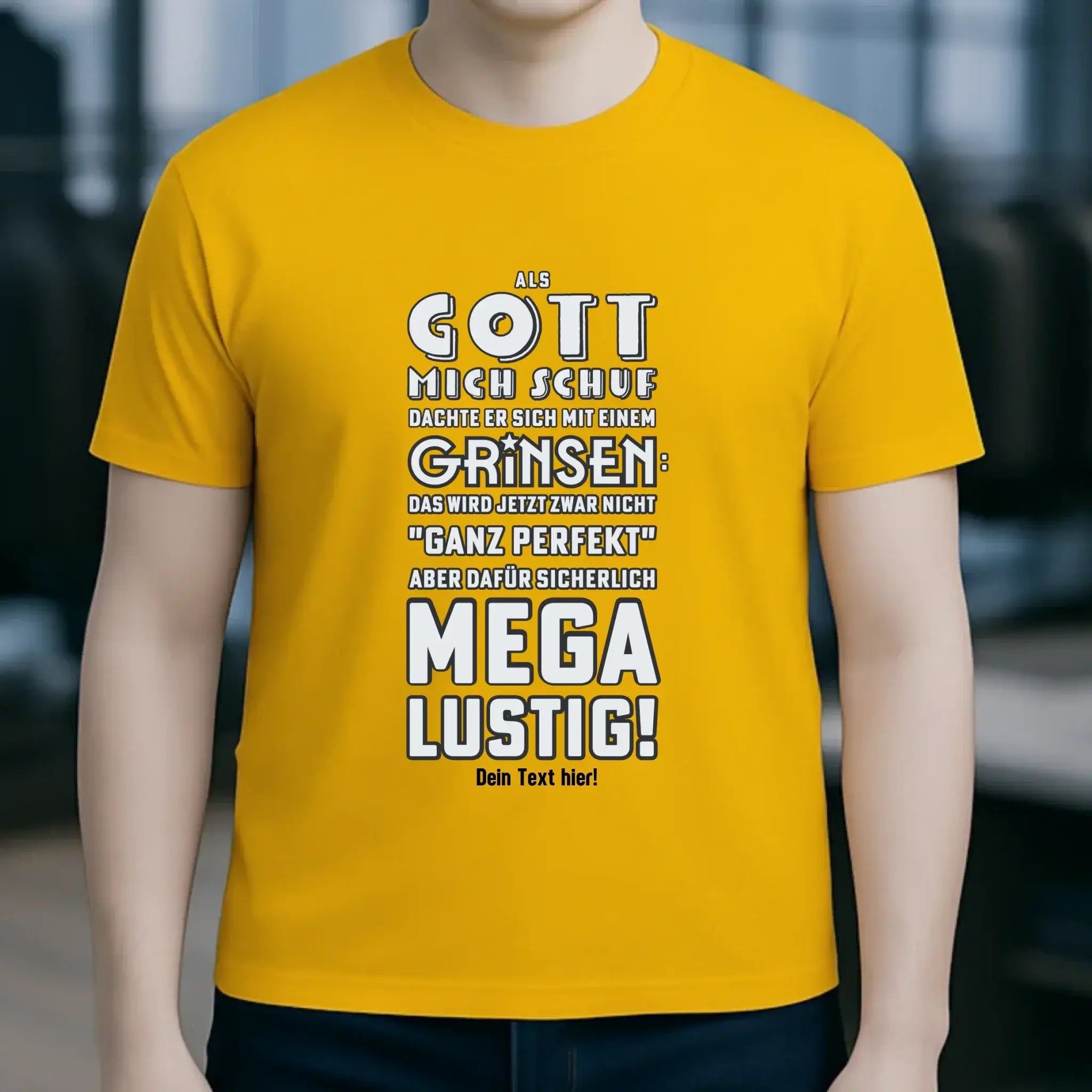 Als Gott mich schuf • Unisex Premium T-Shirt XS-5XL aus Bio-Baumwolle für Damen & Herren • Exklusivdesign • personalisiert