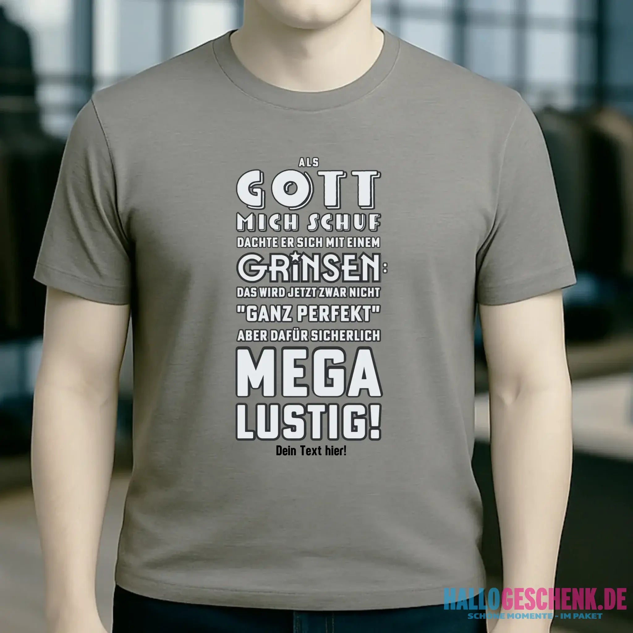 Als Gott mich schuf • Unisex Premium T-Shirt XS-5XL aus Bio-Baumwolle für Damen & Herren • Exklusivdesign • personalisiert