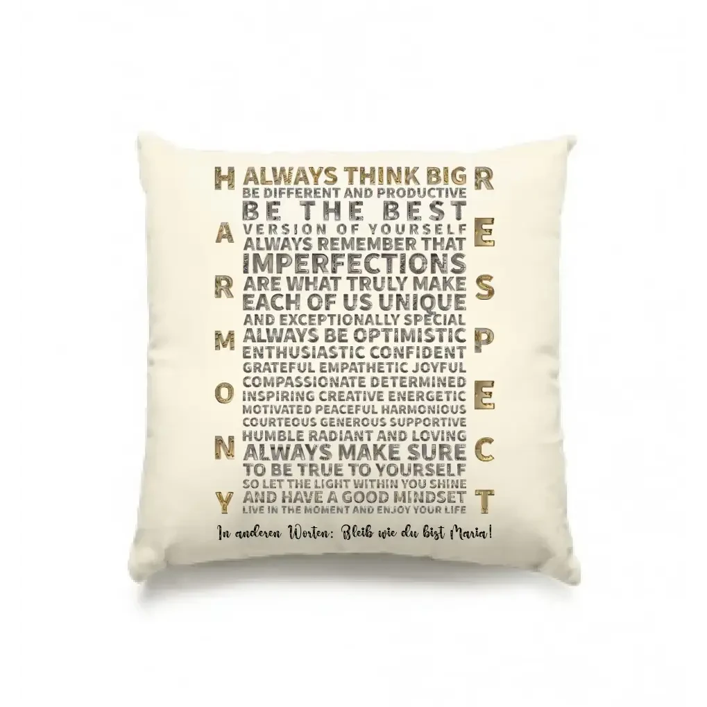 Always inspire • Kissen 40x40 cm • Exklusivdesign • personalisiert