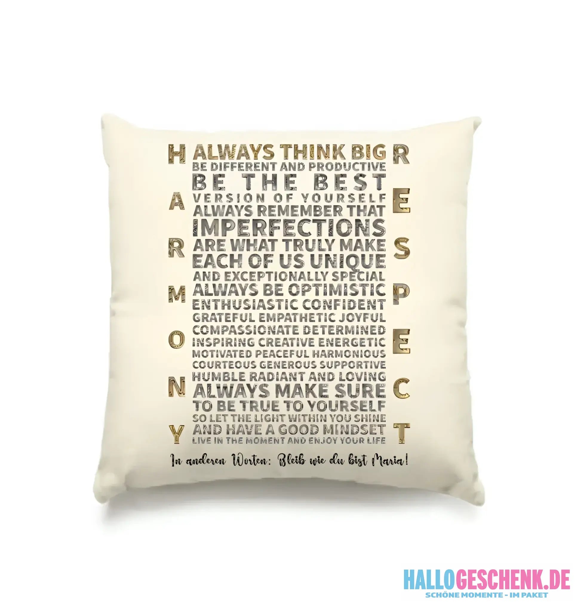 Always inspire • Kissen 40x40 cm • Exklusivdesign • personalisiert