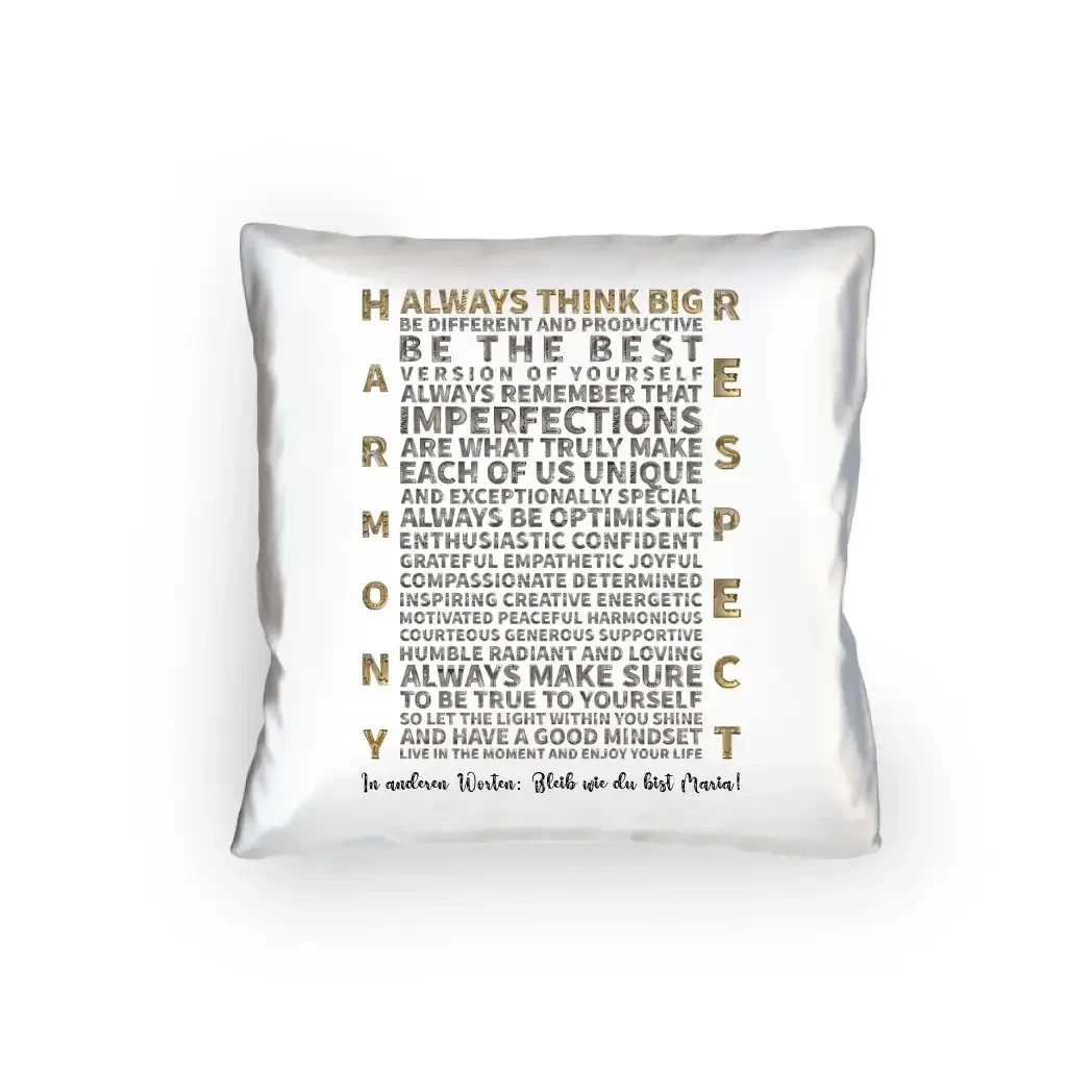 Always inspire • Kissen 40x40 cm • Exklusivdesign • personalisiert