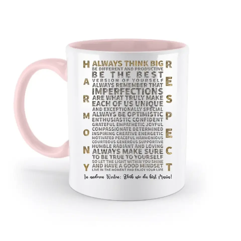 Always inspire • zweifarbige Tasse • Exklusivdesign • personalisiert