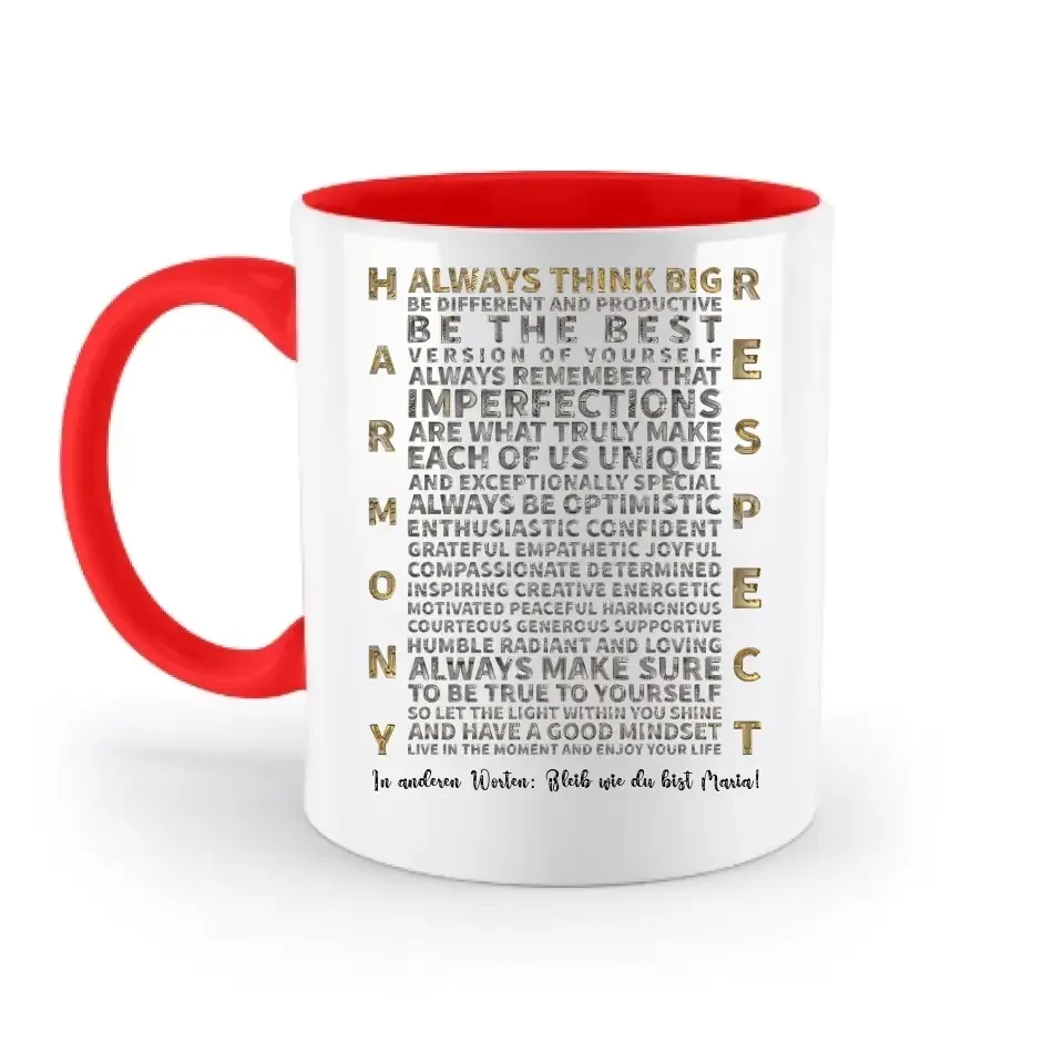 Always inspire • zweifarbige Tasse • Exklusivdesign • personalisiert
