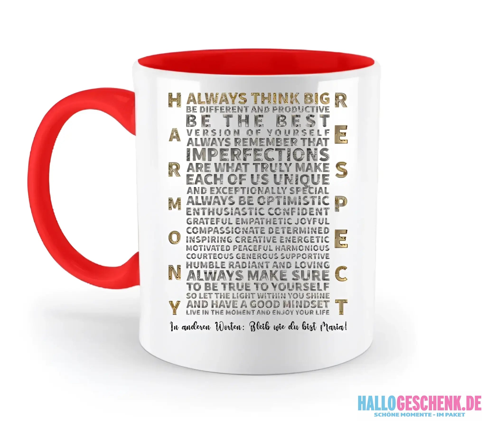 Always inspire • zweifarbige Tasse • Exklusivdesign • personalisiert