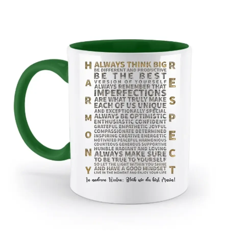 Always inspire • zweifarbige Tasse • Exklusivdesign • personalisiert