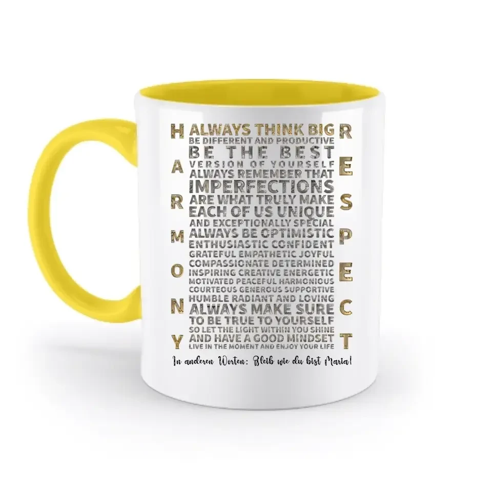 Always inspire • zweifarbige Tasse • Exklusivdesign • personalisiert