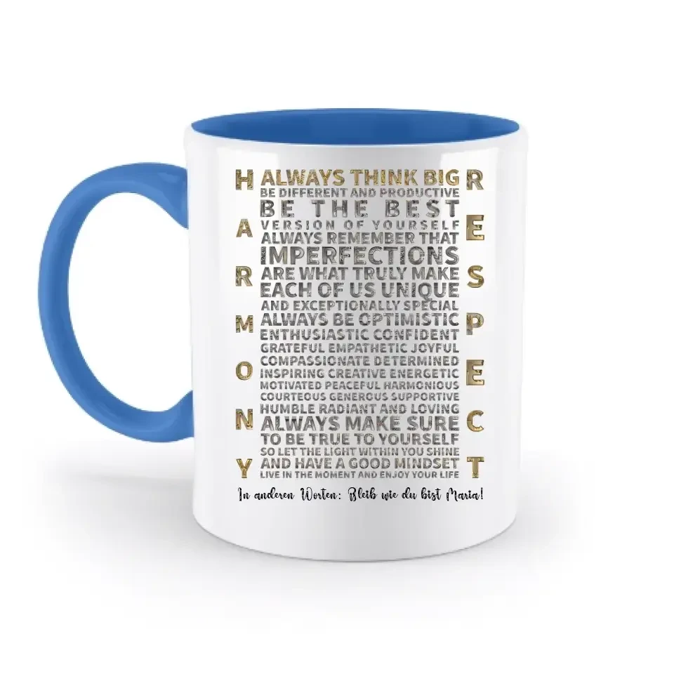 Always inspire • zweifarbige Tasse • Exklusivdesign • personalisiert