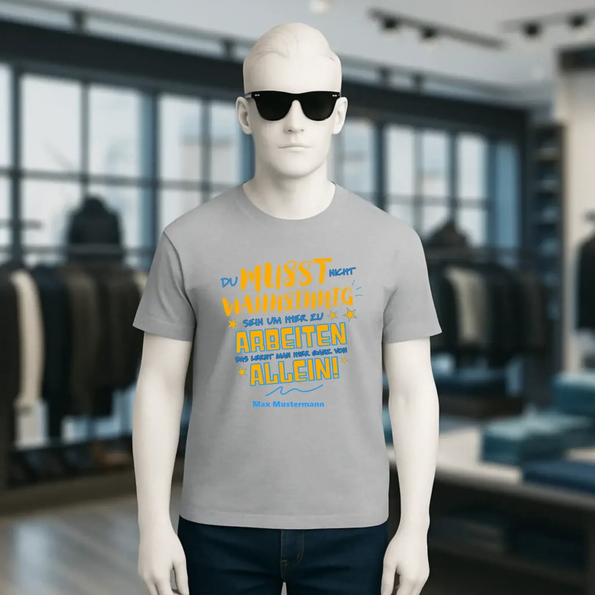 Arbeitnehmer "Wahnsinnig" mit Wunschname, personalisierbar - Unisex Premium T-Shirt XS-5XL aus Bio-Baumwolle für Damen & Herren