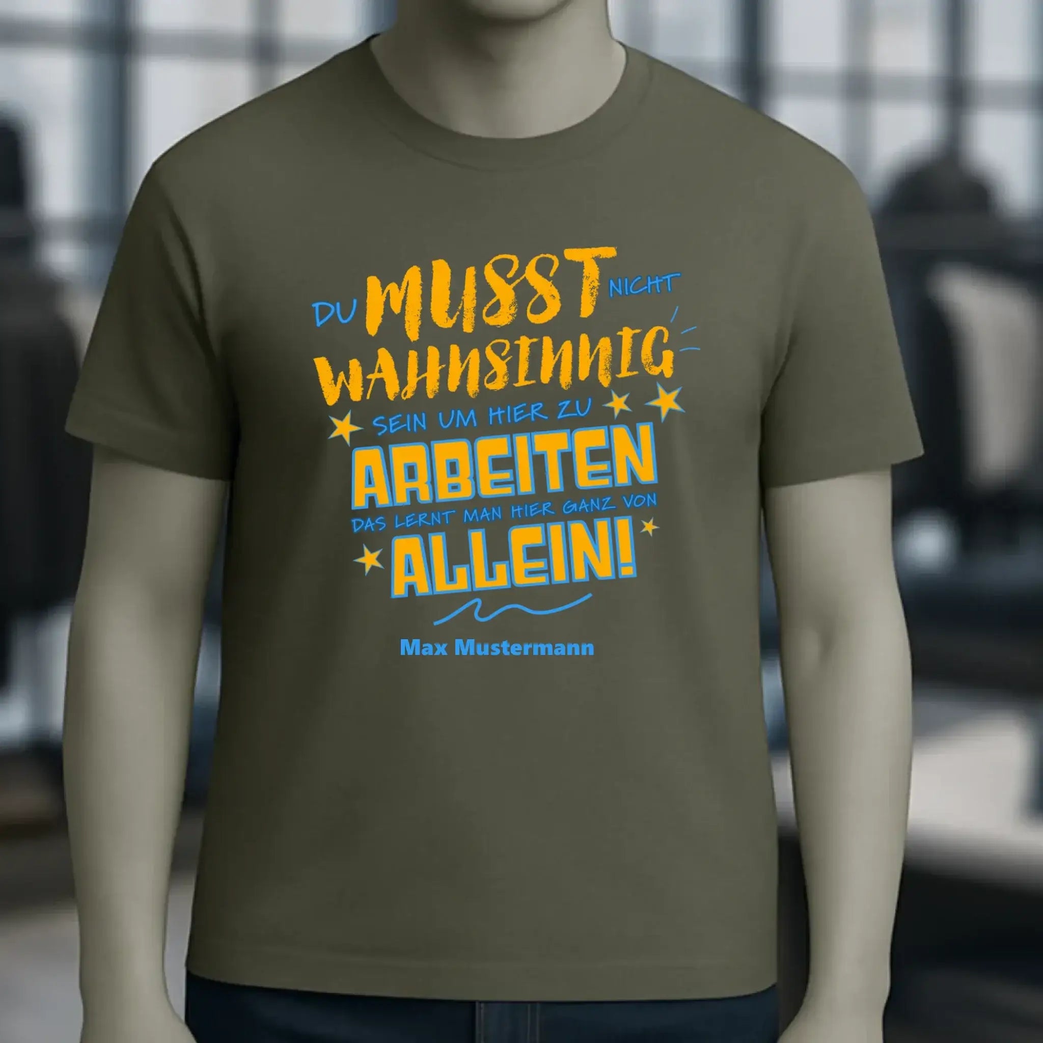 Arbeitnehmer "Wahnsinnig" mit Wunschname, personalisierbar - Unisex Premium T-Shirt XS-5XL aus Bio-Baumwolle für Damen & Herren