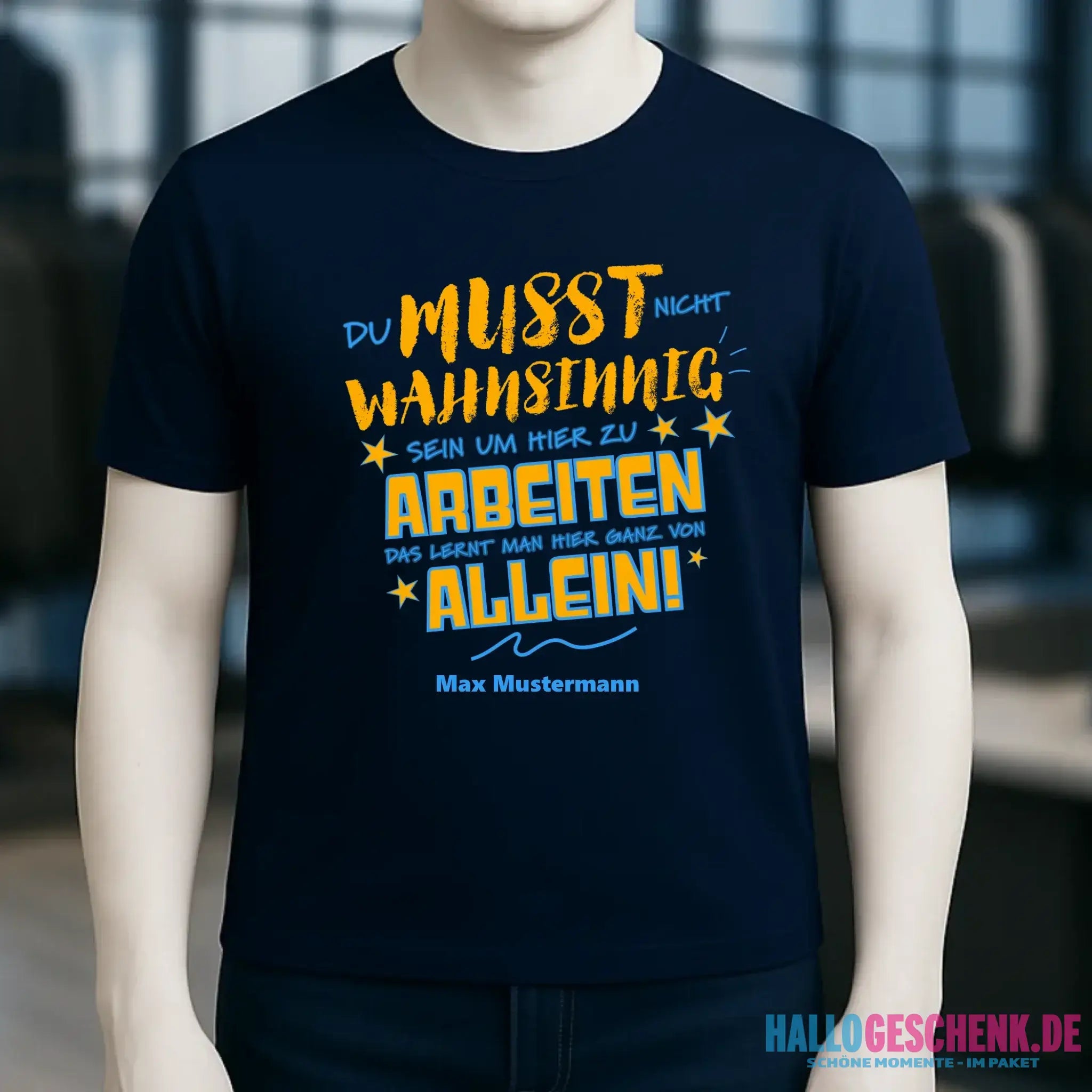 Arbeitnehmer "Wahnsinnig" mit Wunschname, personalisierbar - Unisex Premium T-Shirt XS-5XL aus Bio-Baumwolle für Damen & Herren