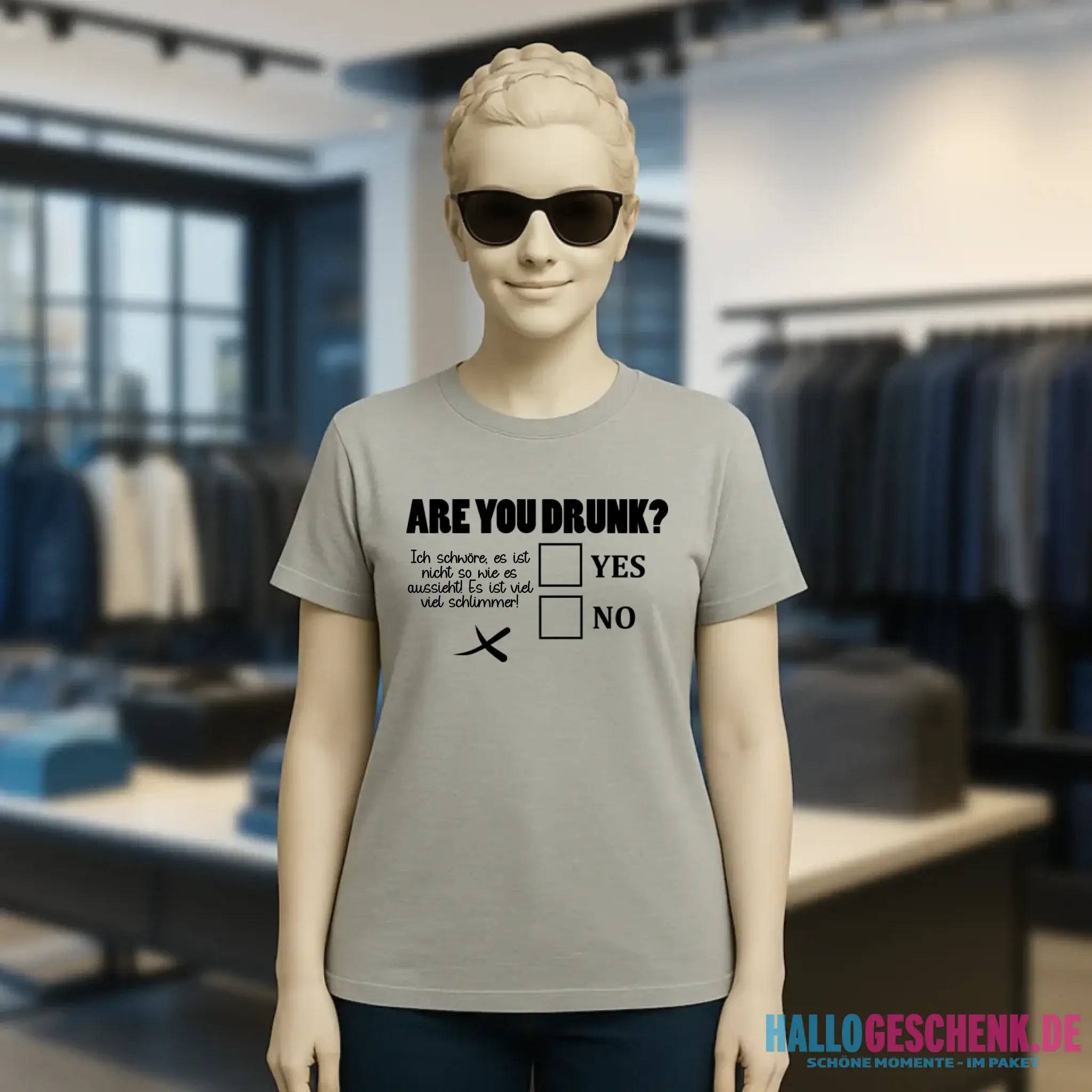 Are you drunk? • Passe den Text an • Ladies Premium T-Shirt XS-2XL aus Bio-Baumwolle für Damen • Exklusivdesign • personalisiert