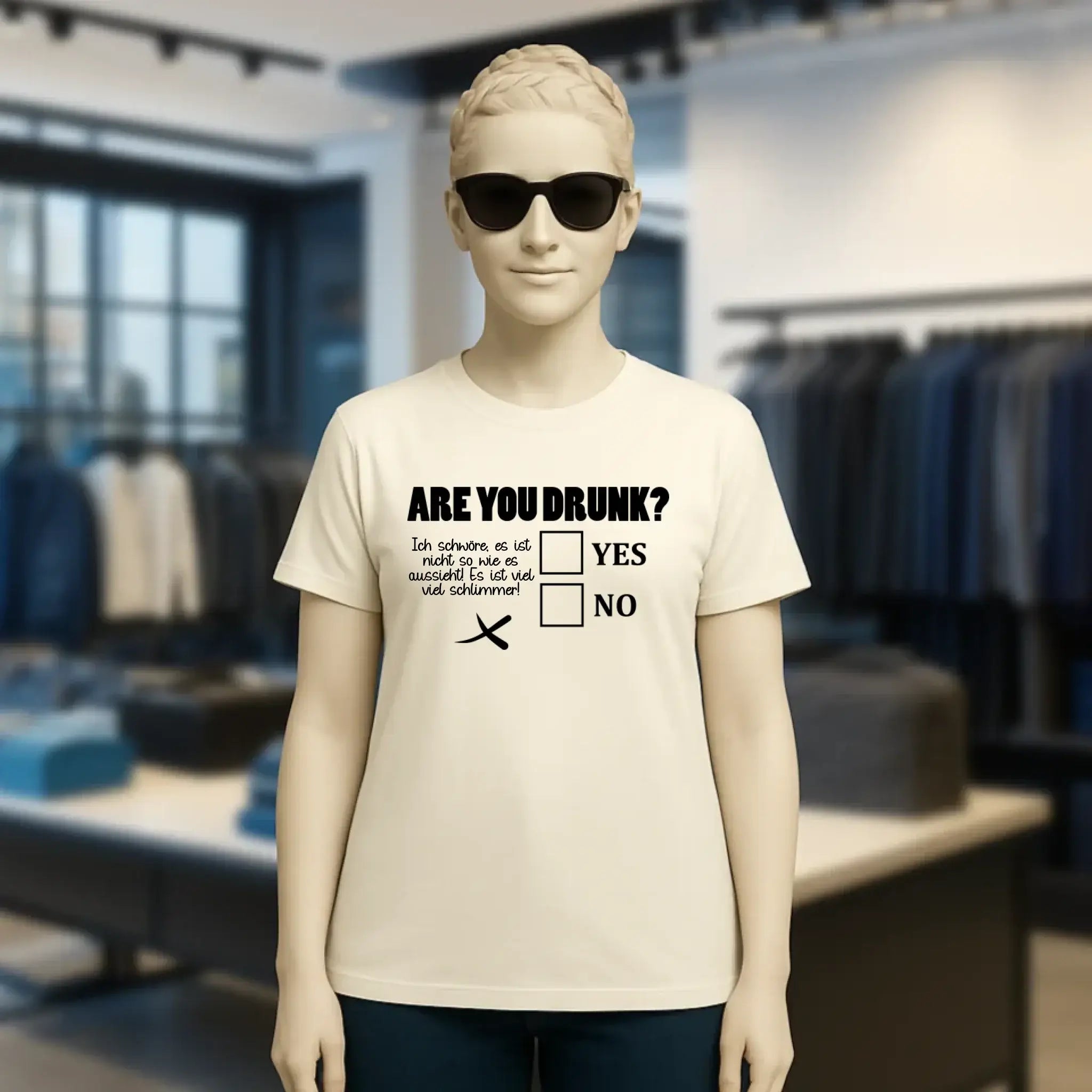 Are you drunk? • Passe den Text an • Ladies Premium T-Shirt XS-2XL aus Bio-Baumwolle für Damen • Exklusivdesign • personalisiert