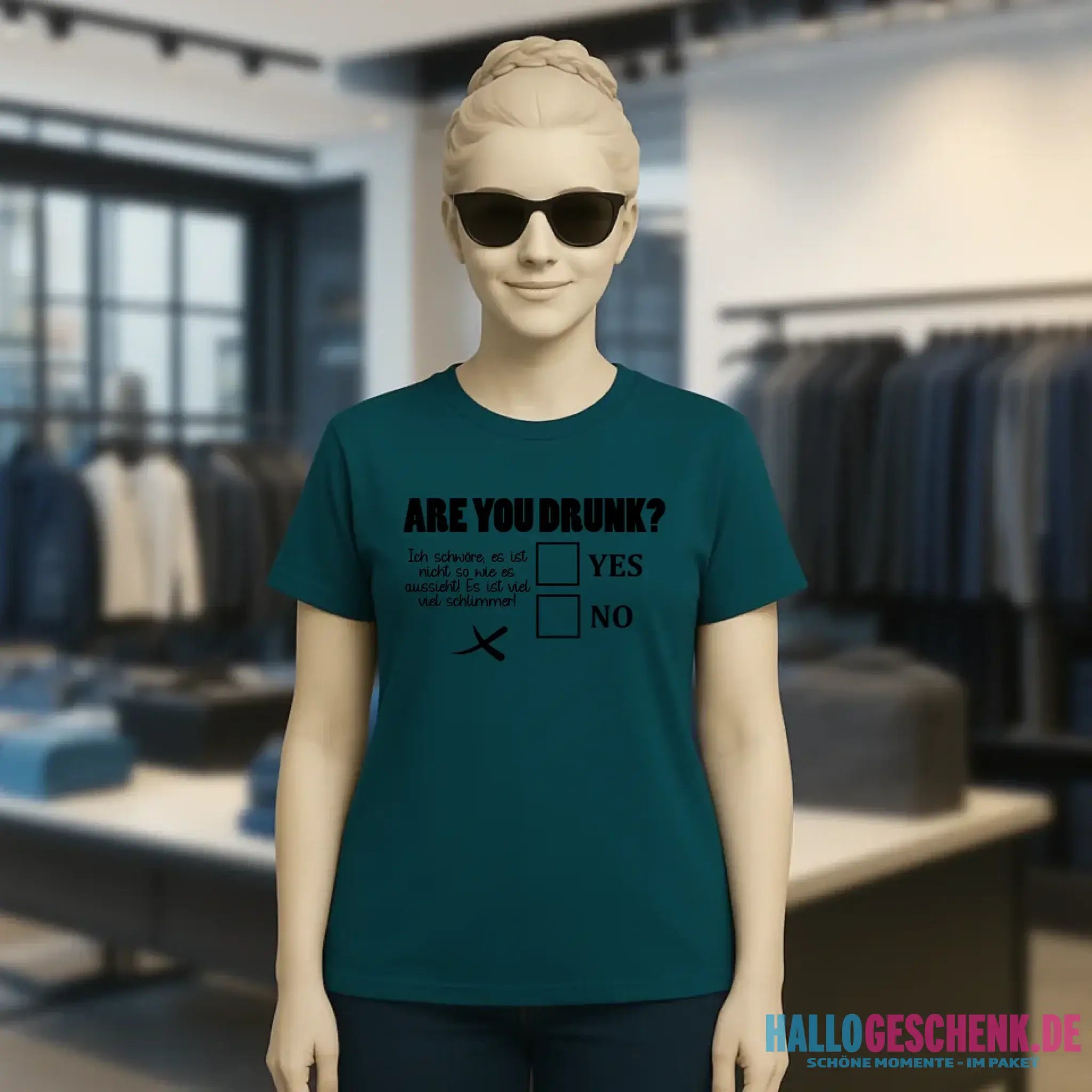 Are you drunk? • Passe den Text an • Ladies Premium T-Shirt XS-2XL aus Bio-Baumwolle für Damen • Exklusivdesign • personalisiert