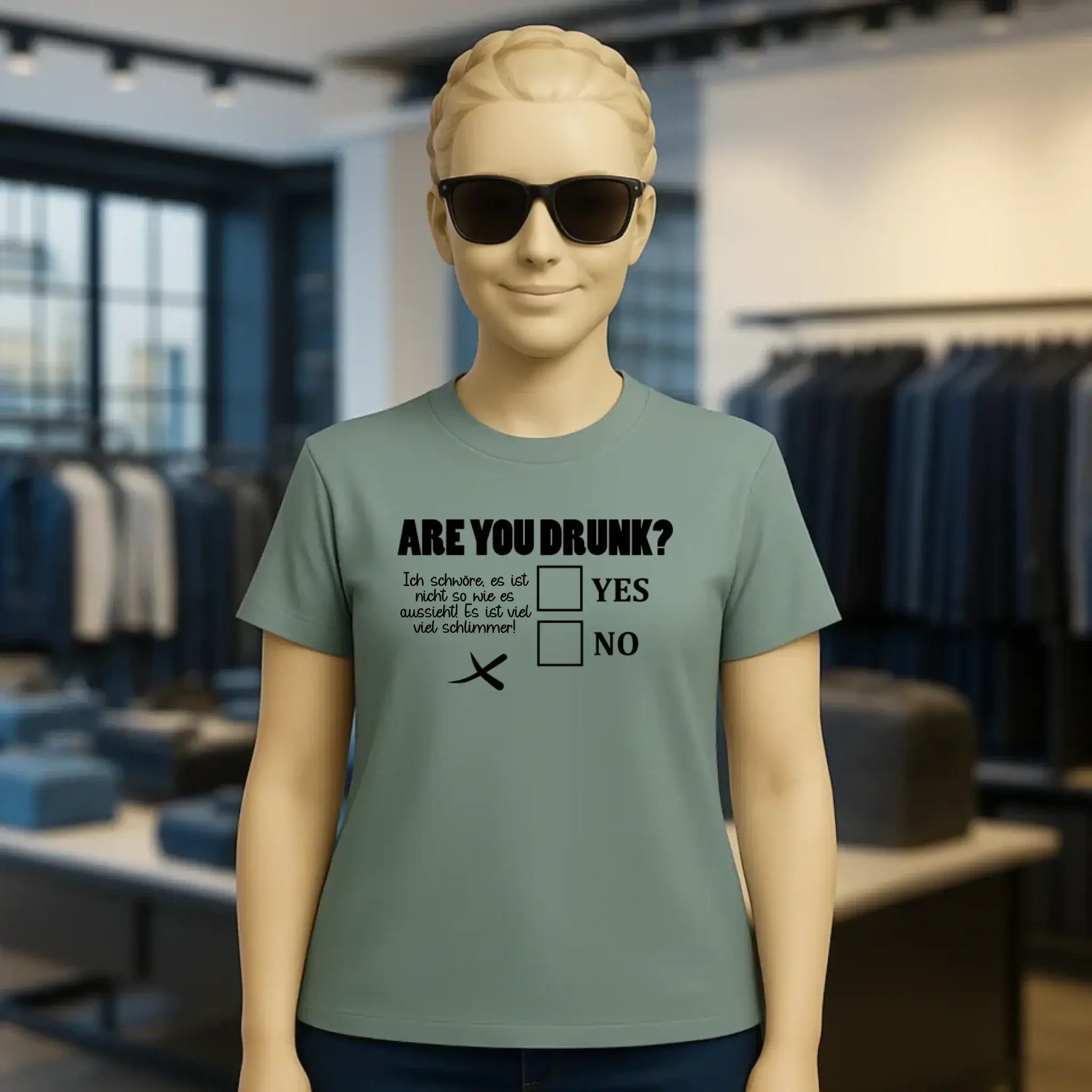 Are you drunk? • Passe den Text an • Ladies Premium T-Shirt XS-2XL aus Bio-Baumwolle für Damen • Exklusivdesign • personalisiert