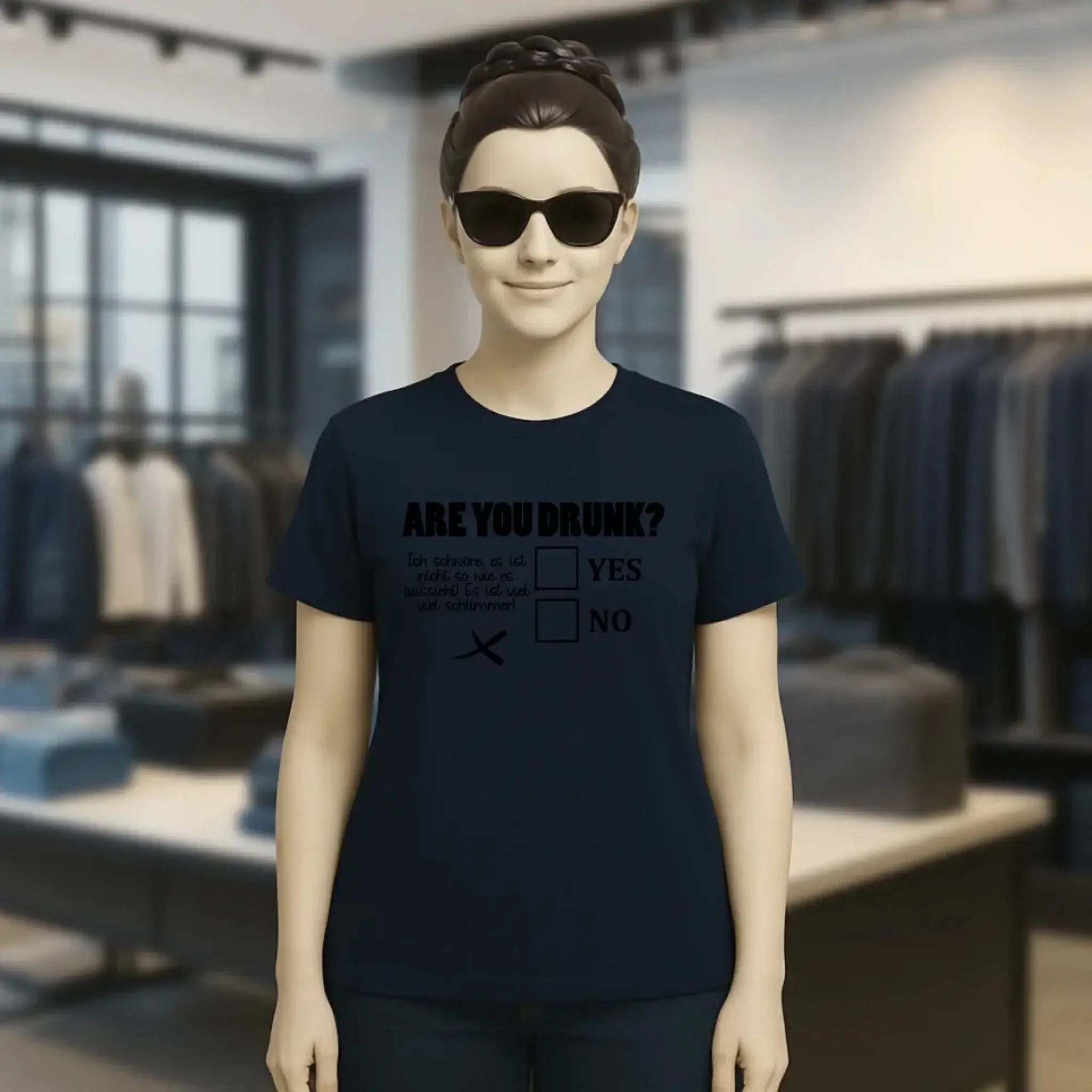 Are you drunk? • Passe den Text an • Ladies Premium T-Shirt XS-2XL aus Bio-Baumwolle für Damen • Exklusivdesign • personalisiert