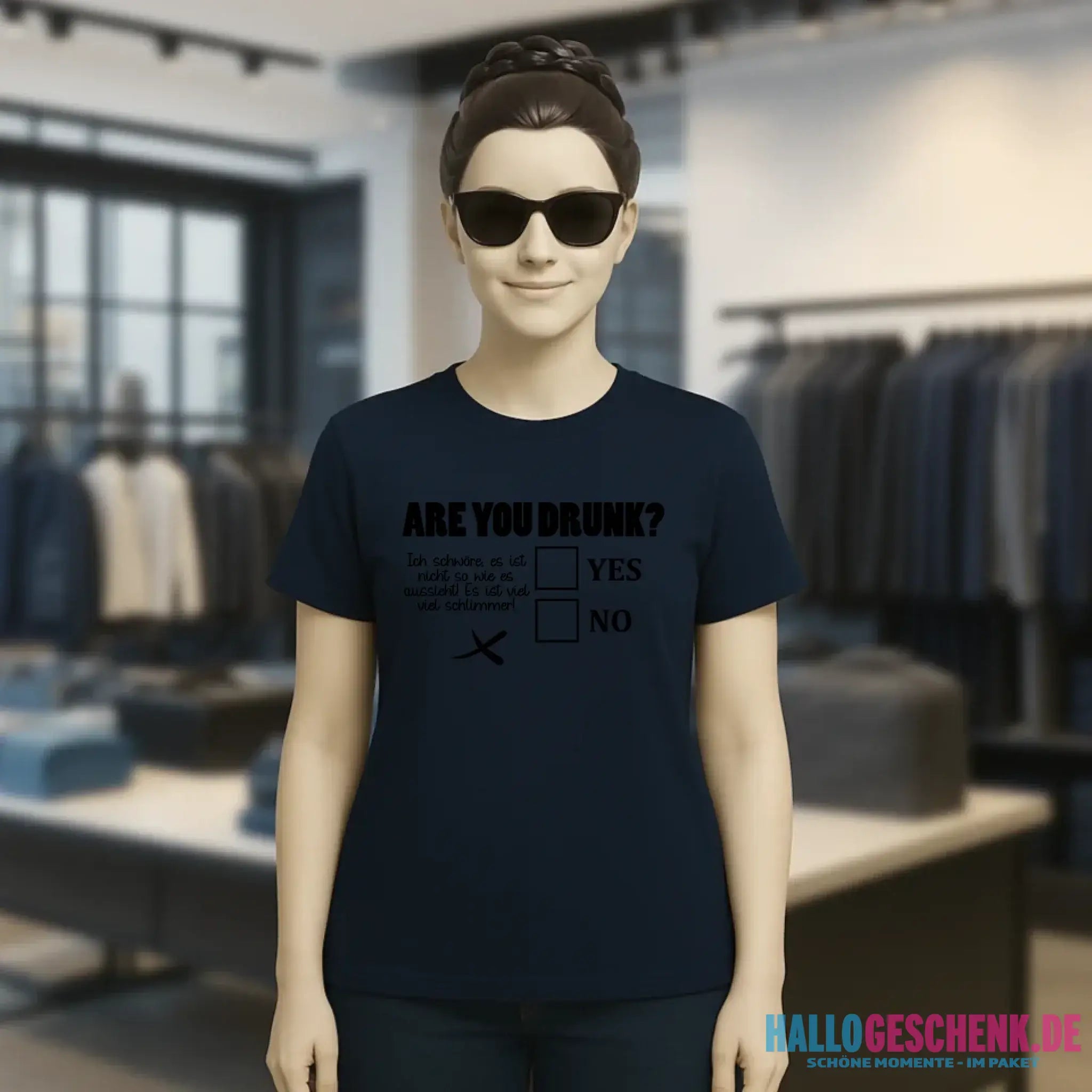 Are you drunk? • Passe den Text an • Ladies Premium T-Shirt XS-2XL aus Bio-Baumwolle für Damen • Exklusivdesign • personalisiert