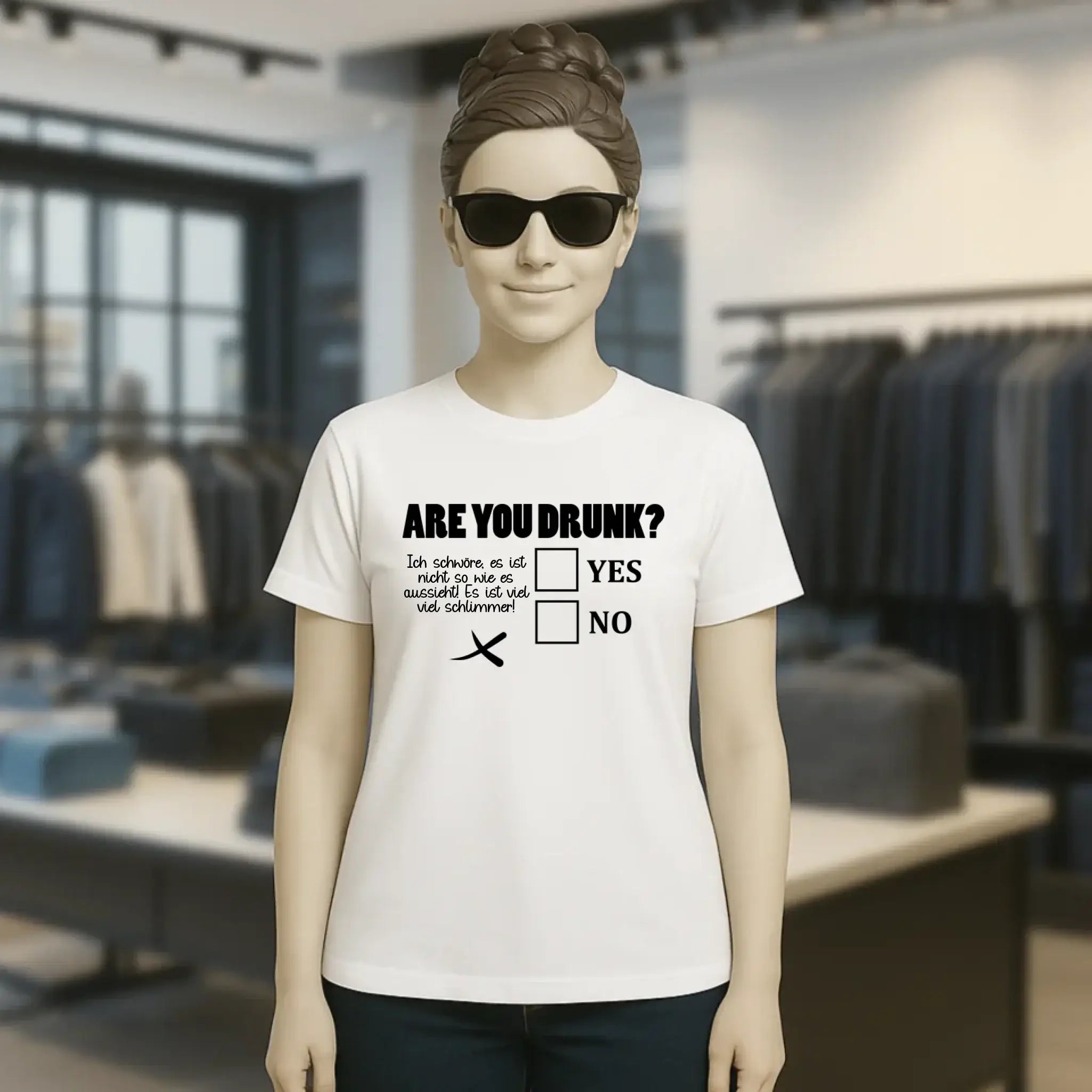 Are you drunk? • Passe den Text an • Ladies Premium T-Shirt XS-2XL aus Bio-Baumwolle für Damen • Exklusivdesign • personalisiert