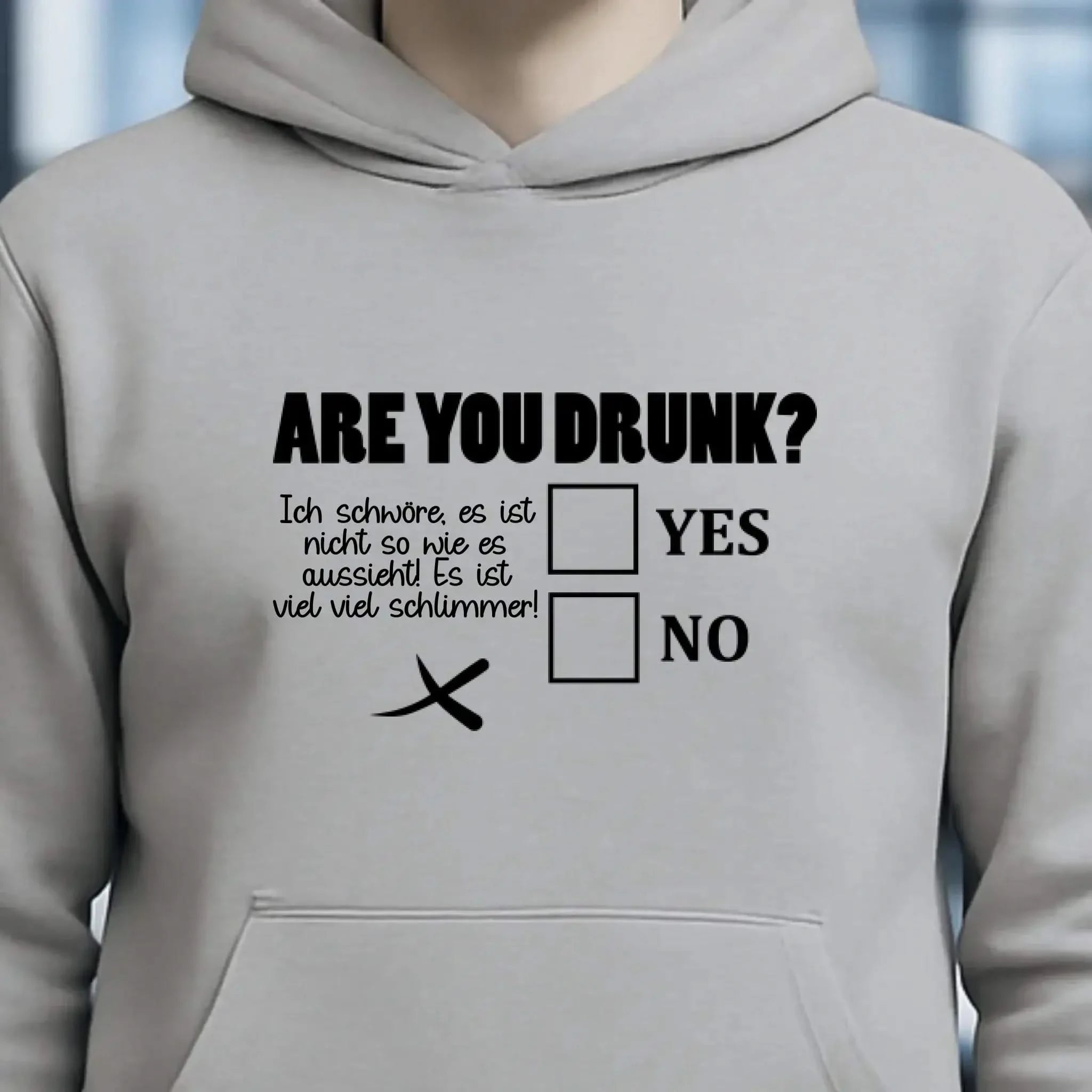 Are you drunk? • Passe den Text an • Unisex Premium Hoodie XS-5XL aus Bio-Baumwolle für Damen & Herren • Exklusivdesign • personalisiert