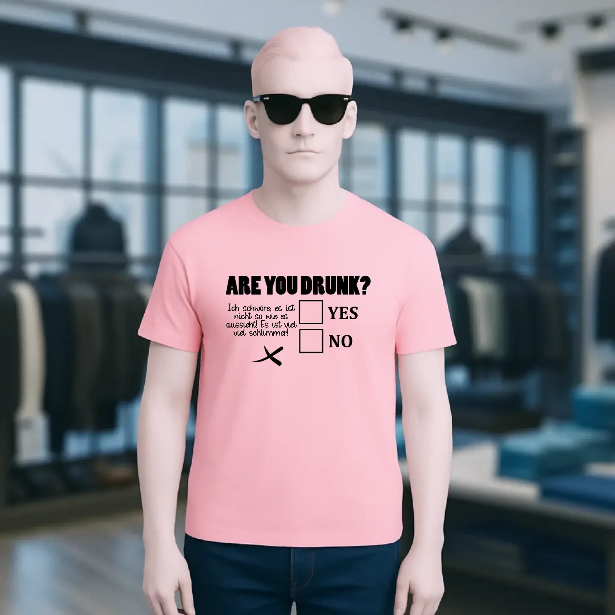 Are you drunk? • Passe den Text an • Unisex Premium T-Shirt XS-5XL aus Bio-Baumwolle für Damen & Herren • Exklusivdesign • personalisiert