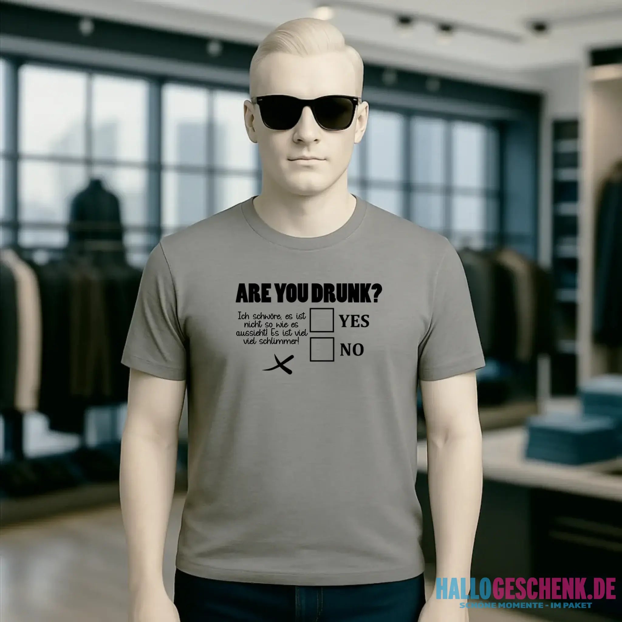Are you drunk? • Passe den Text an • Unisex Premium T-Shirt XS-5XL aus Bio-Baumwolle für Damen & Herren • Exklusivdesign • personalisiert