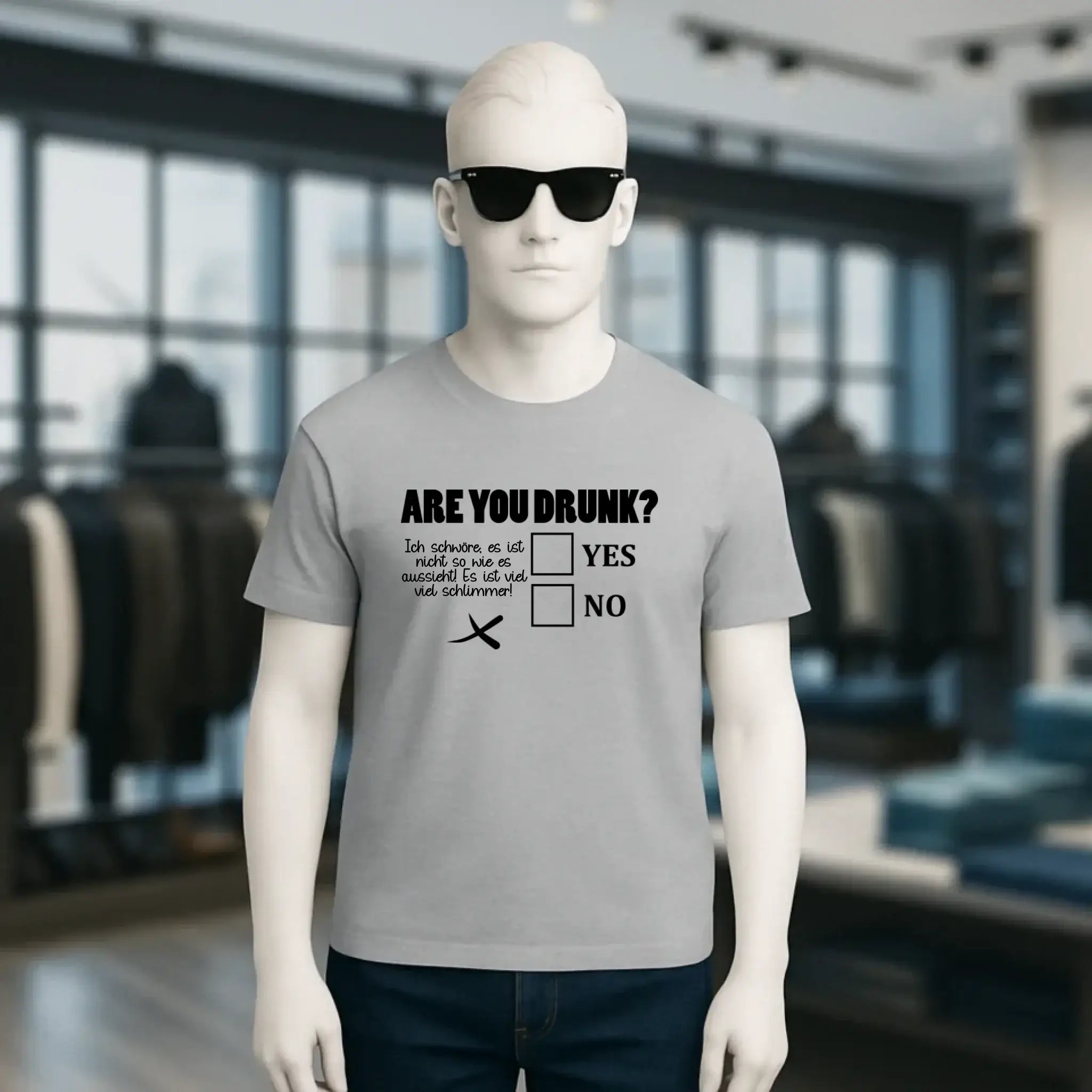 Are you drunk? • Passe den Text an • Unisex Premium T-Shirt XS-5XL aus Bio-Baumwolle für Damen & Herren • Exklusivdesign • personalisiert