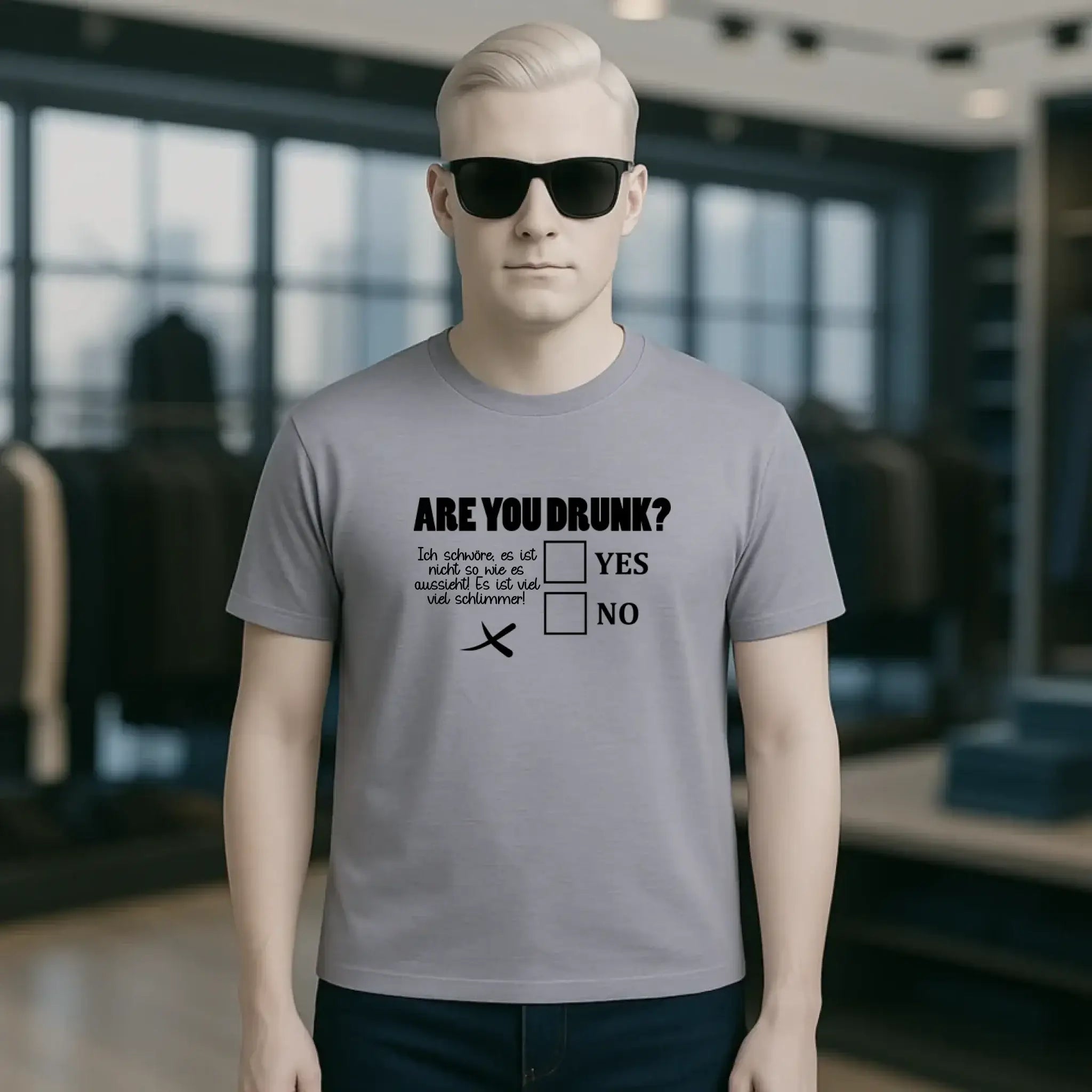 Are you drunk? • Passe den Text an • Unisex Premium T-Shirt XS-5XL aus Bio-Baumwolle für Damen & Herren • Exklusivdesign • personalisiert