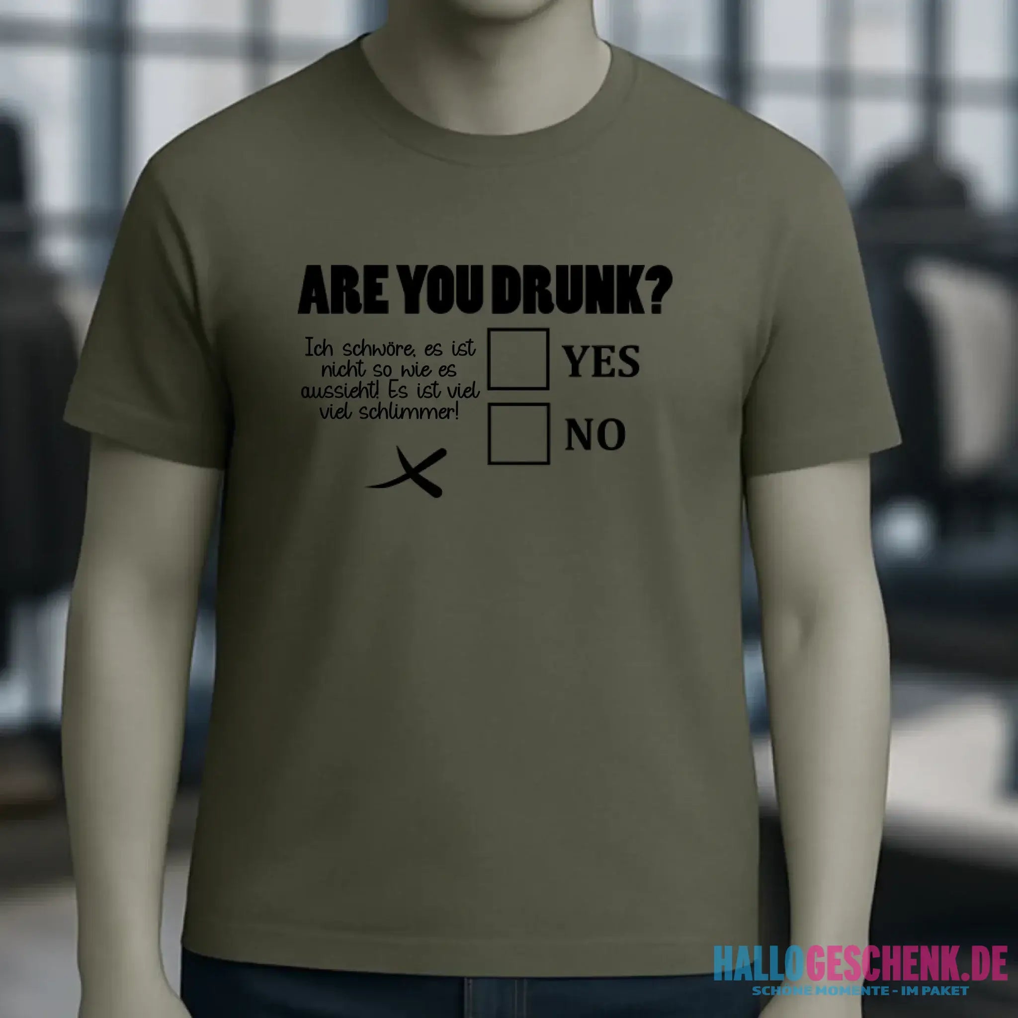 Are you drunk? • Passe den Text an • Unisex Premium T-Shirt XS-5XL aus Bio-Baumwolle für Damen & Herren • Exklusivdesign • personalisiert
