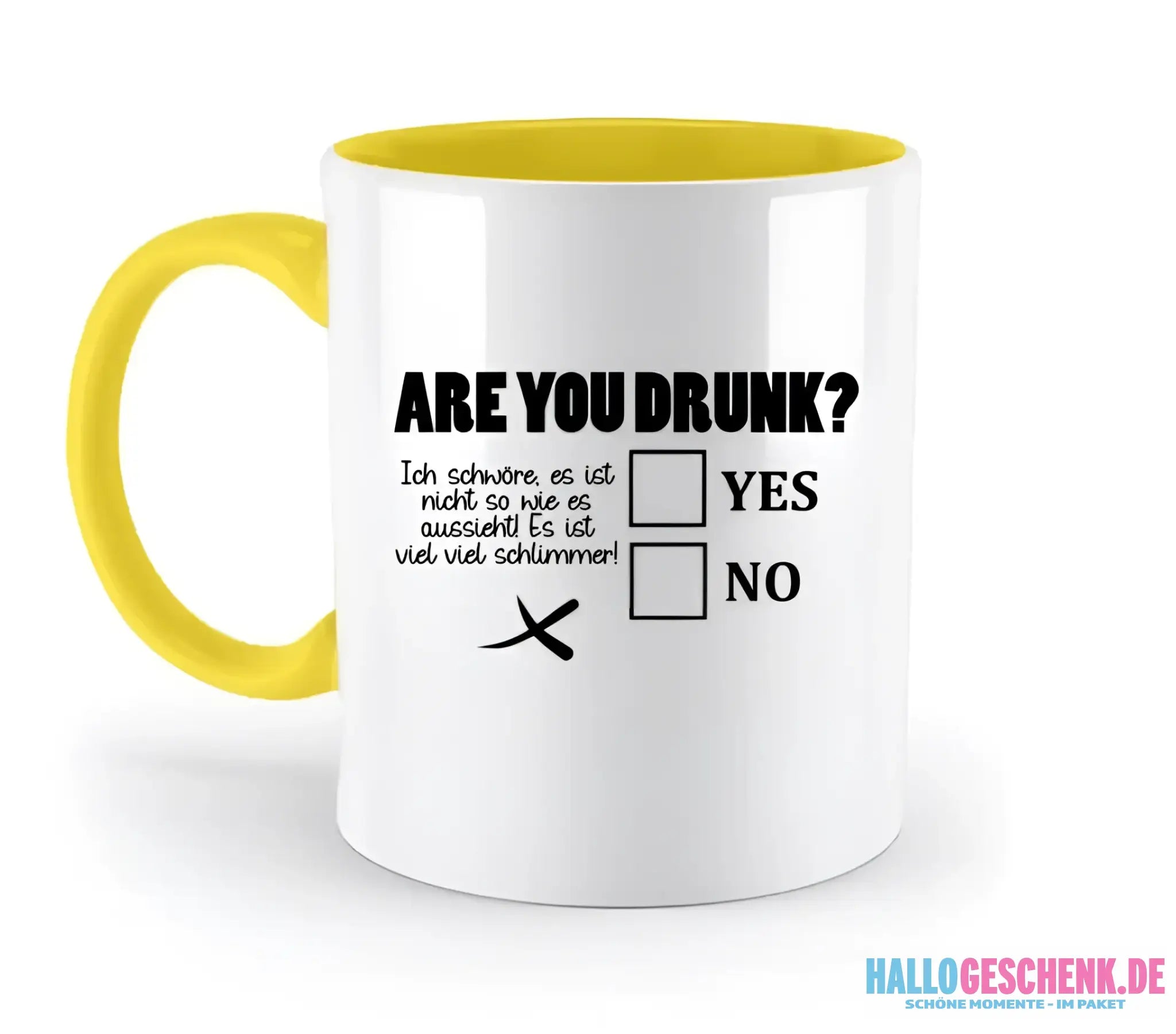 Are you drunk? • Passe den Text an • zweifarbige Tasse • Exklusivdesign • personalisiert