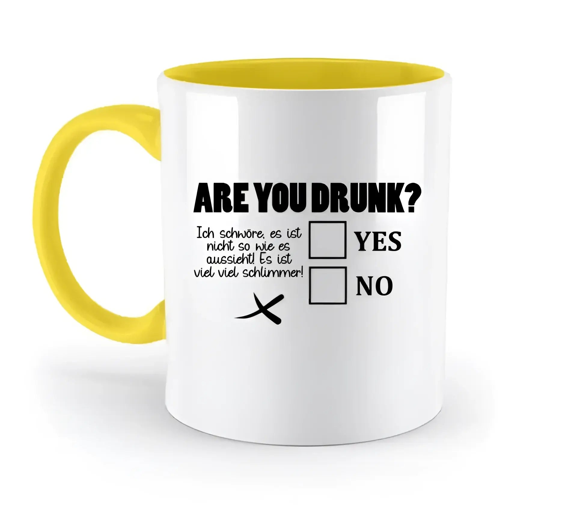 Are you drunk? • Passe den Text an • zweifarbige Tasse • Exklusivdesign • personalisiert