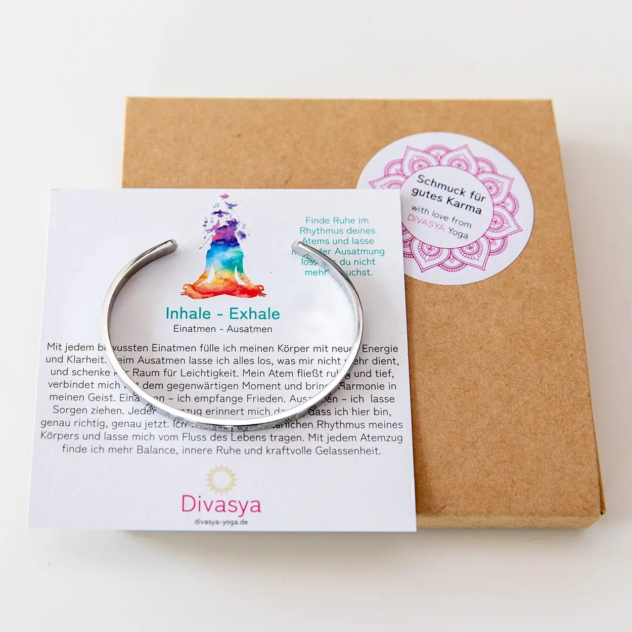 Armreif mit Gravur | Silber | Inhale - Exhale