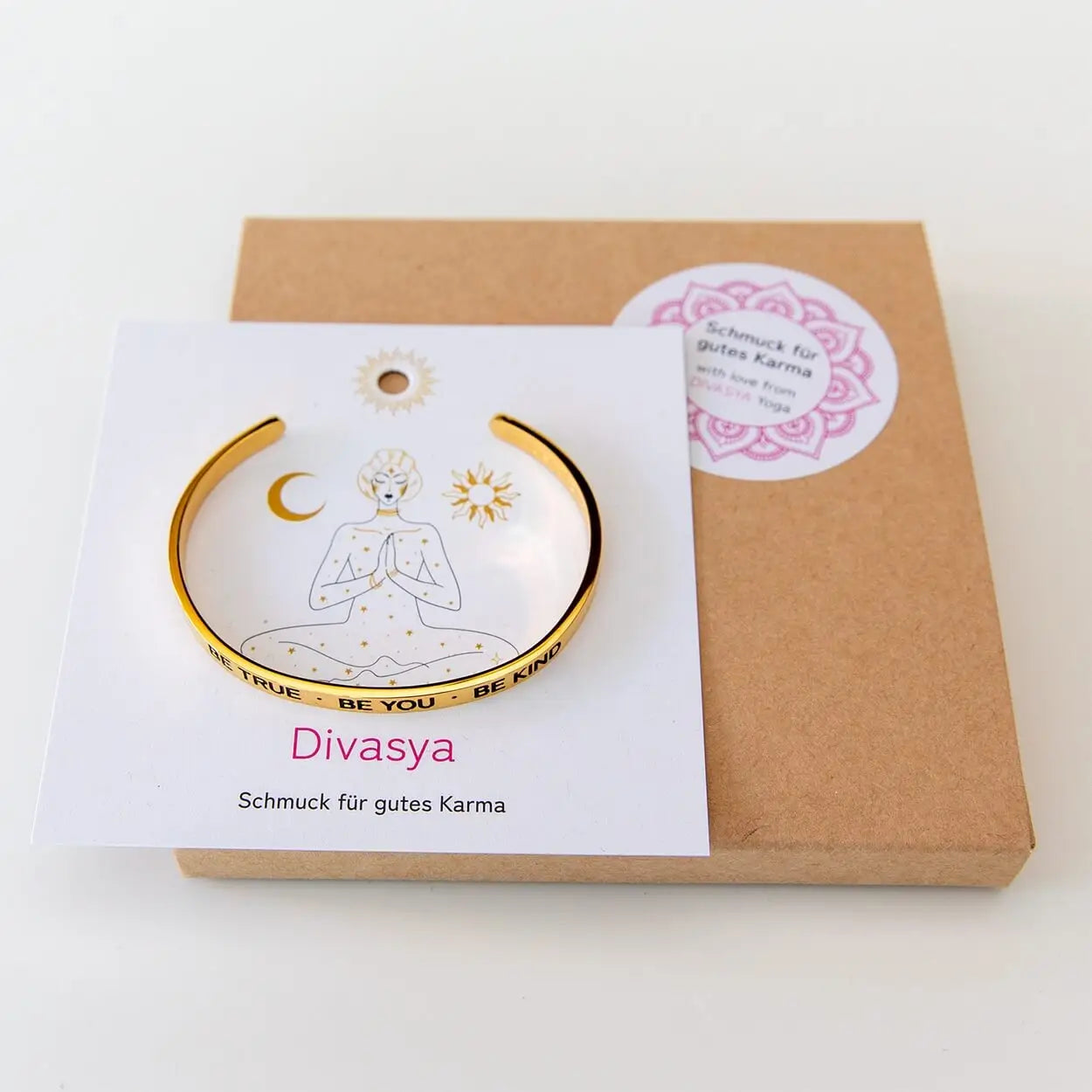 Armreif mit Gravur | vergoldet | ’Be true - be you - be kind’