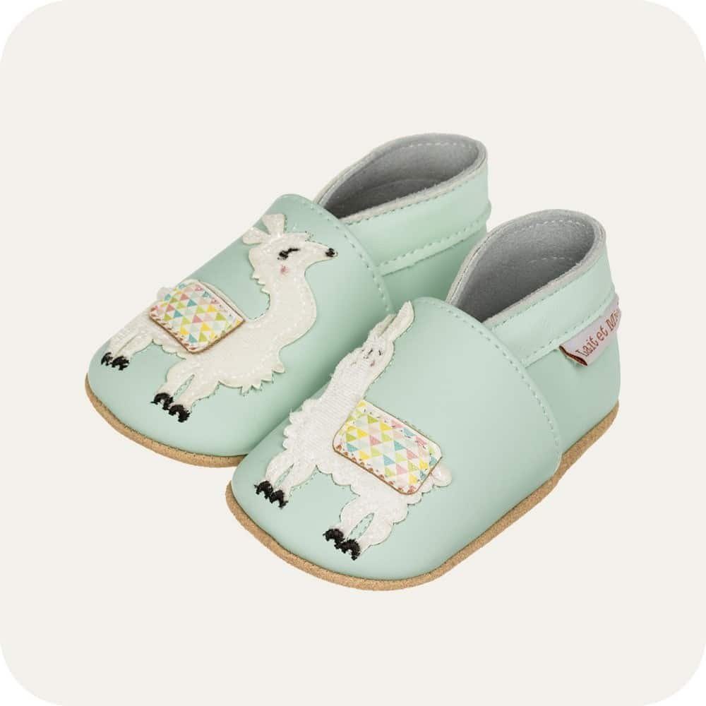 Lamas-Babyhausschuhe aus weichem Leder