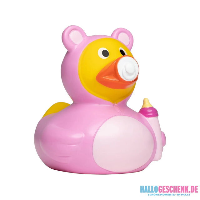Baby Rosa Mädchen Babyshower • Quietsche-Ente / Badeente
