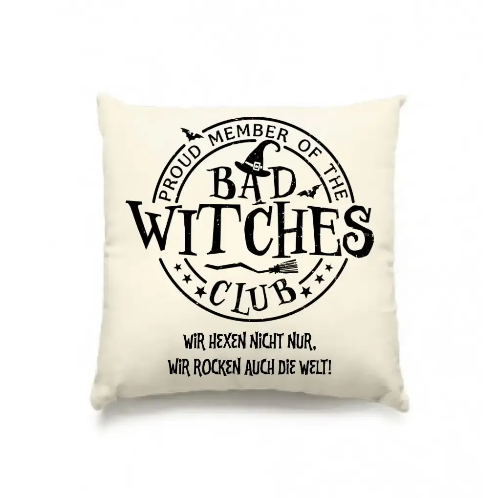 BAD WITCHES CLUB + Text • Halloween • Kissen 40x40 cm • personalisiert